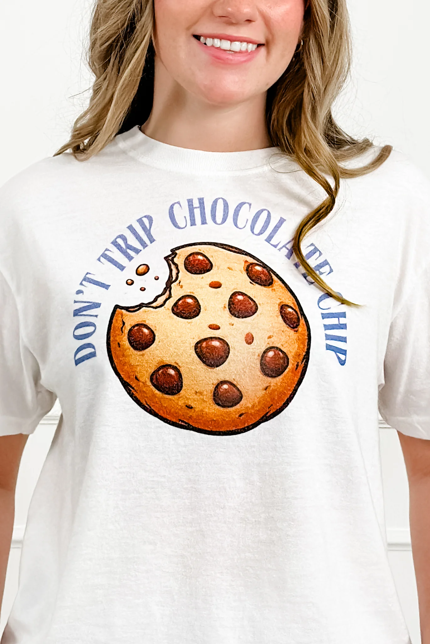 Plus/Reg Short Sleeve "Don't Trip Chocolate Chip" Graphic Top - Image 2