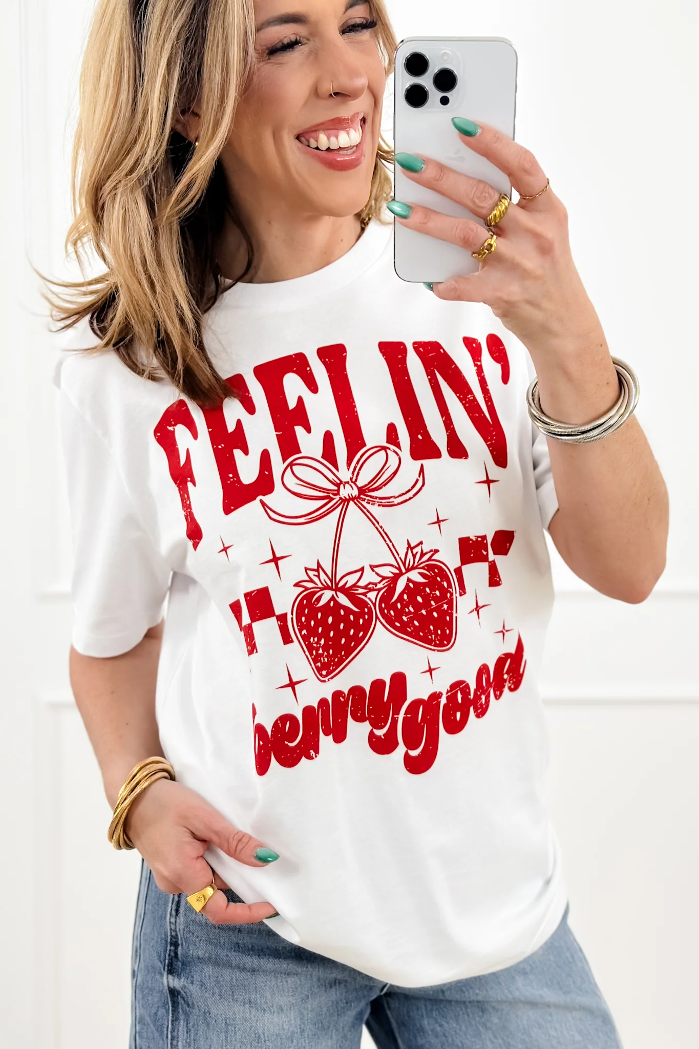 Plus/Reg Short Sleeve "Feelin Berry Good" Graphic Tee - Image 3