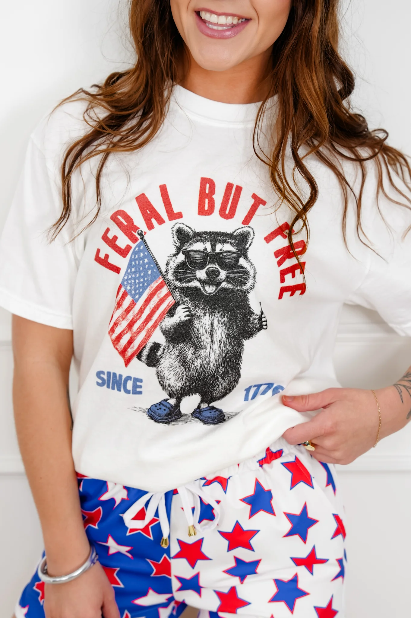 Plus/Reg Short Sleeve "Feral But Free" Graphic Tee - Image 3