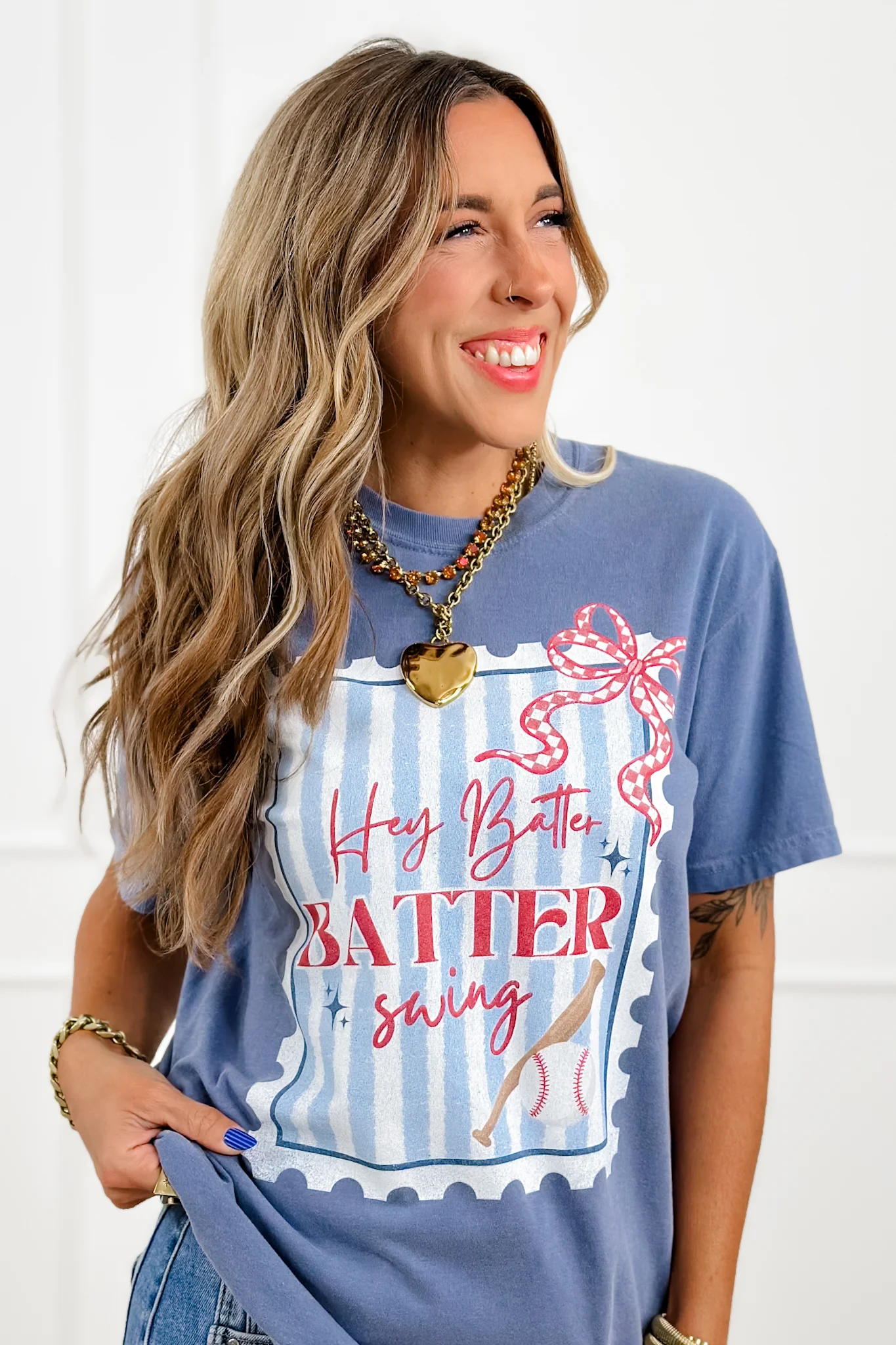 Plus/Reg Short Sleeve "Hey Batter Batter Swing" Baseball Graphic Tee - Image 2