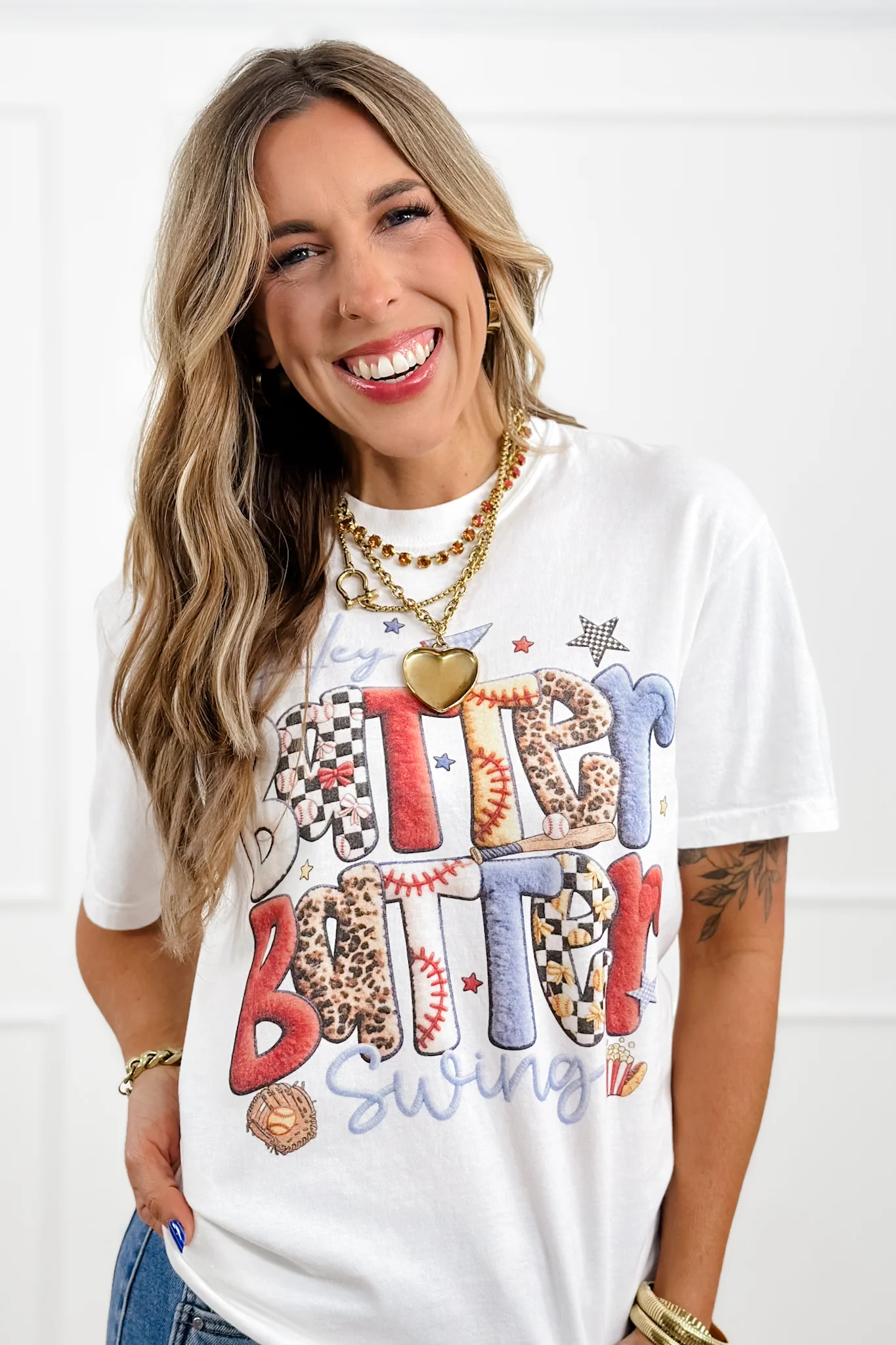 Plus/Reg Short Sleeve "Hey Batter Batter Swing" Baseball Graphic Tee - Image 2