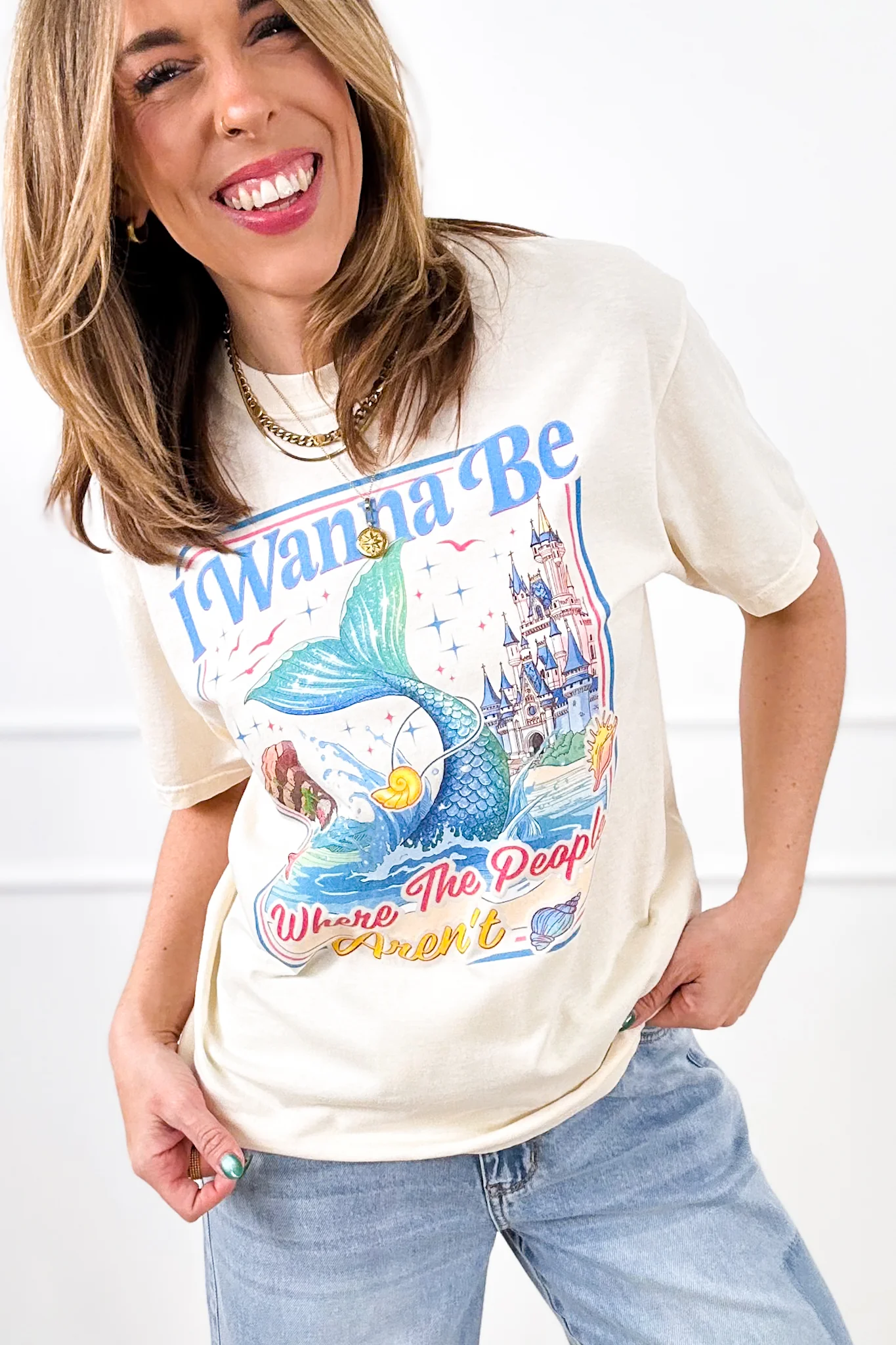 Plus/Reg Short Sleeve Ivory "I Wanna Be Where the People Aren't" Graphic Tee - Image 4