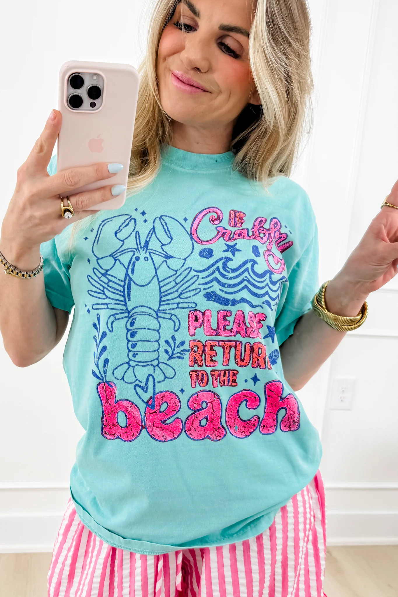 Plus/Reg Short Sleeve Mint "If Crabby..." Graphic Tee - Image 2