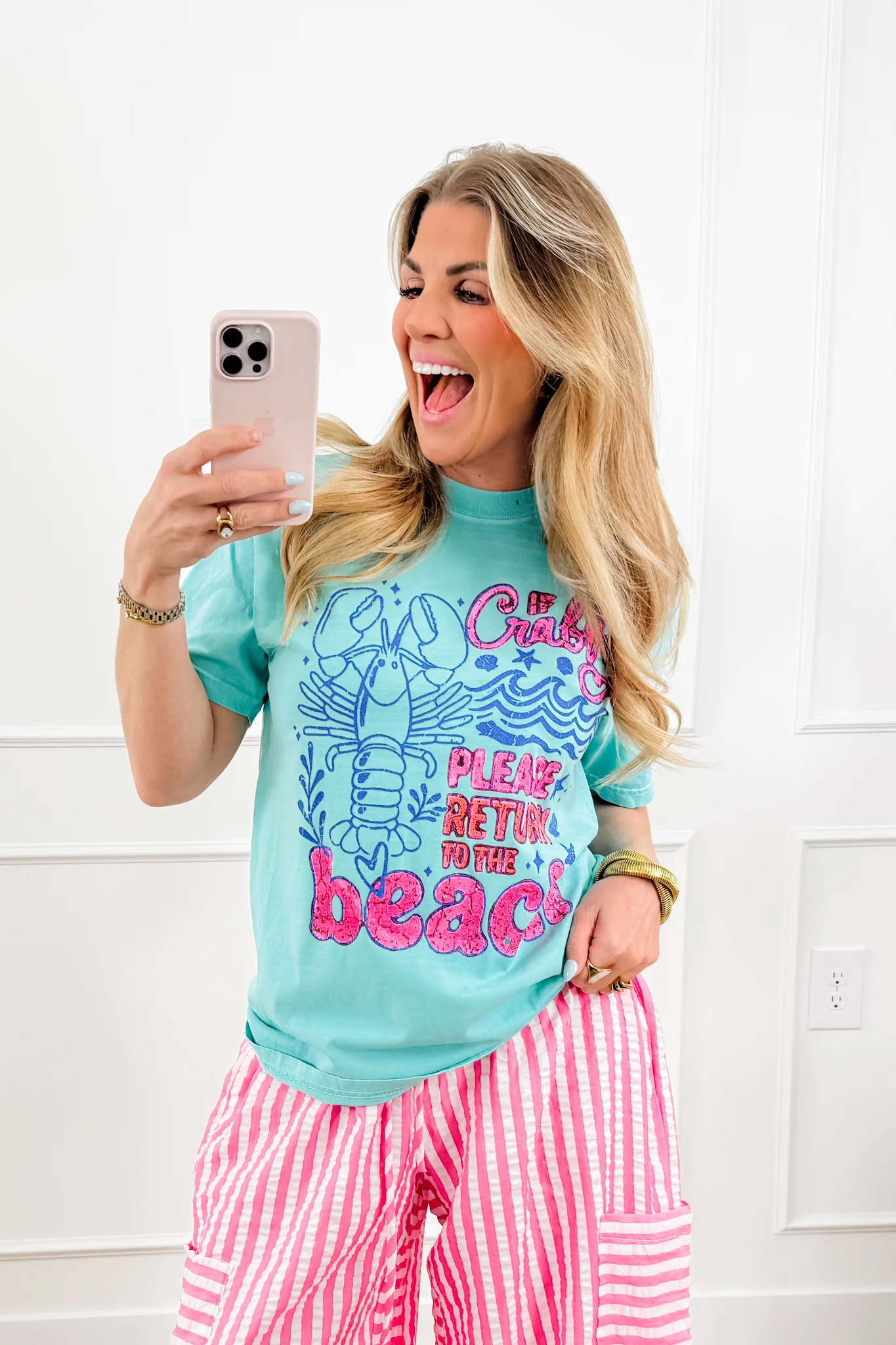 Plus/Reg Short Sleeve Mint "If Crabby..." Graphic Tee - Image 4