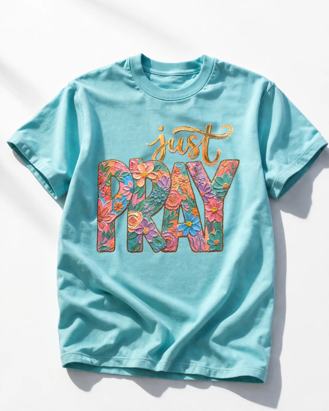 Plus/Reg Short Sleeve "Just Pray" Graphic Tee
