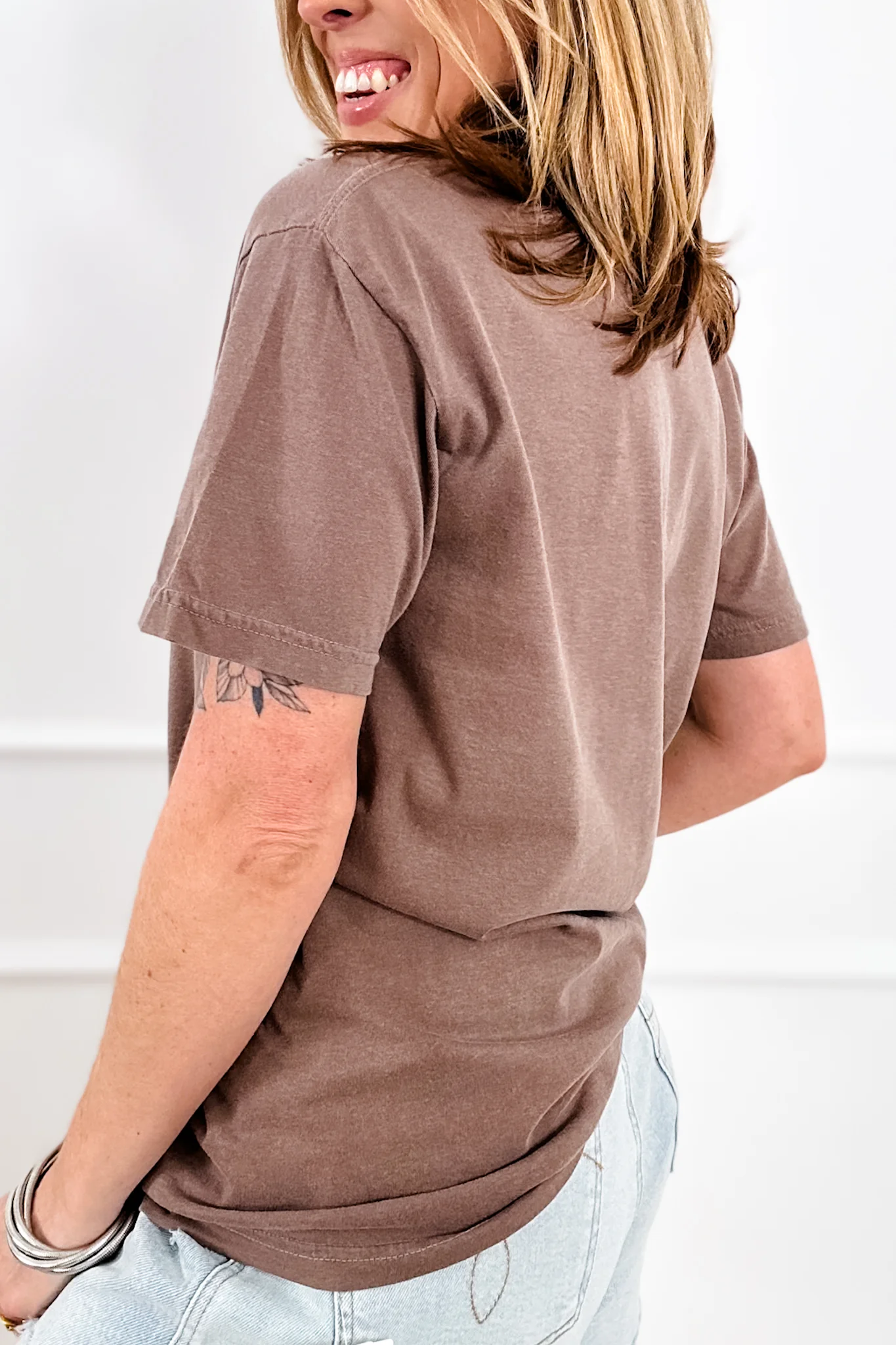 Plus/Reg Short Sleeve Espresso "Off To Cause a Kerfuffle" Graphic Tee - Image 6