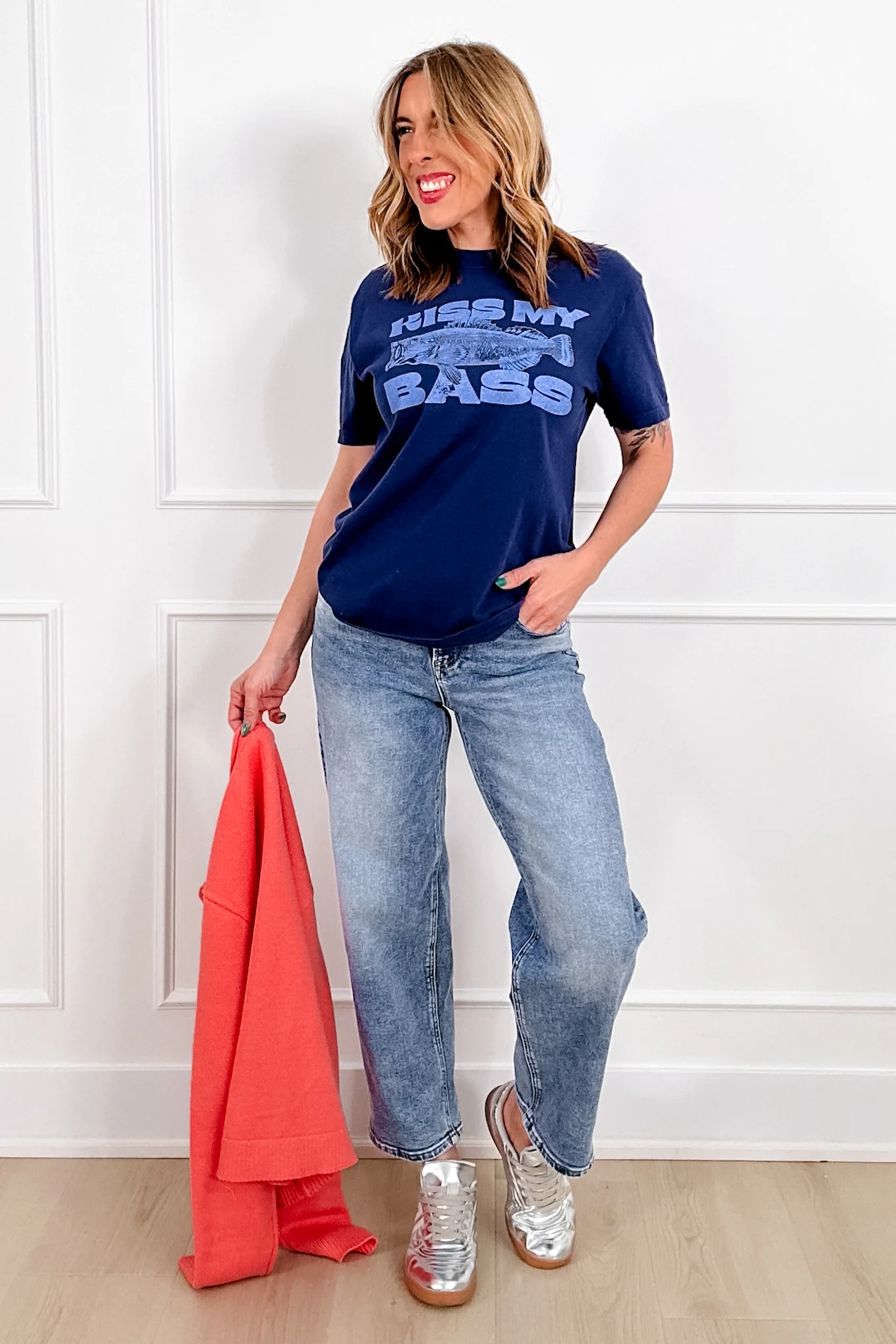 Plus/Reg Short Sleeve "Kiss My Bass" Graphic Tee - Image 3