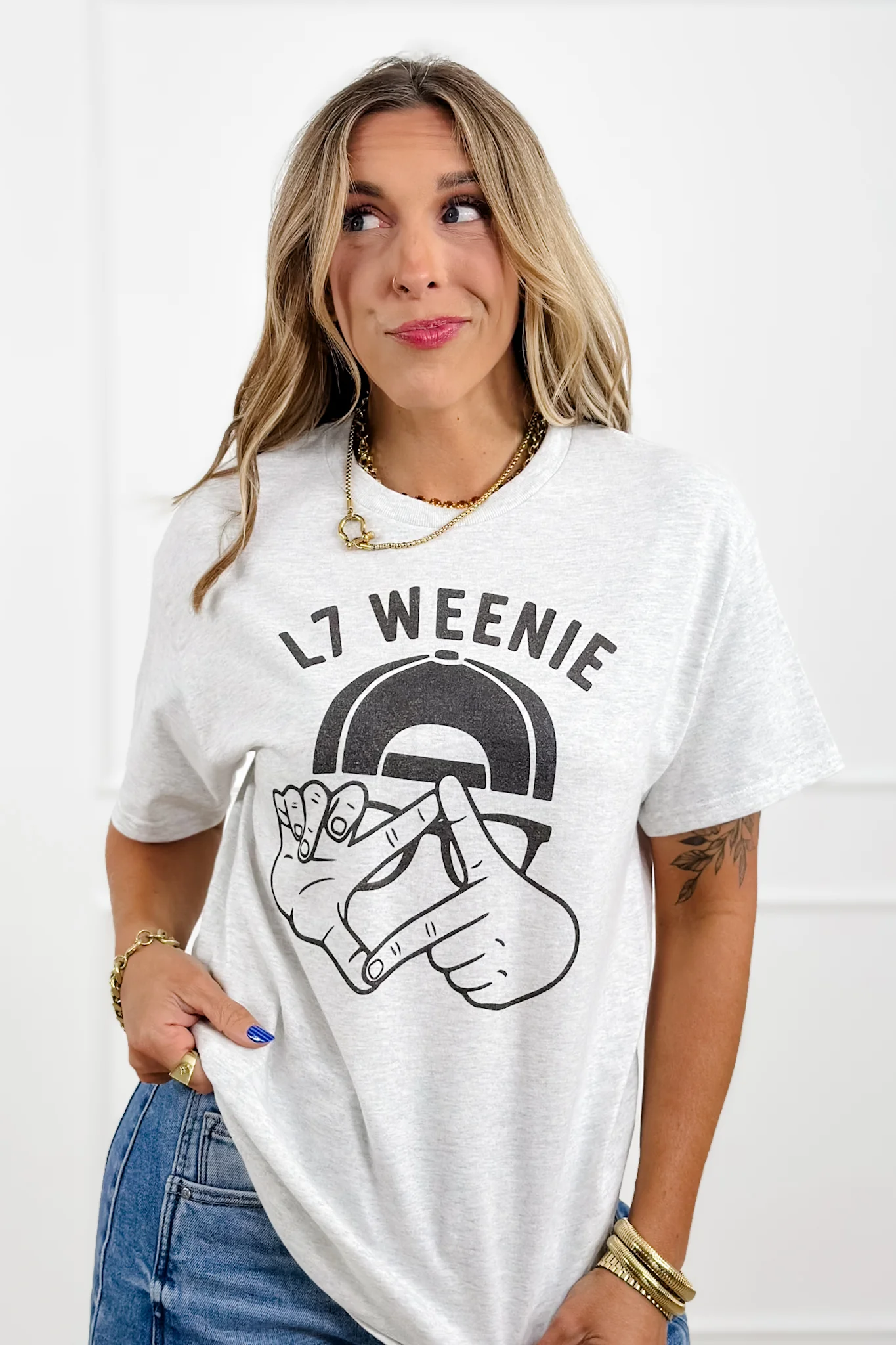 Plus/Reg Short Sleeve "L7 Weenie" Baseball Graphic Tee - Image 2
