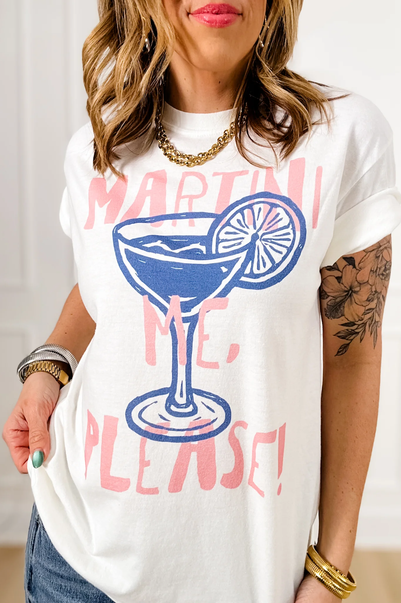 Plus/Reg Short Sleeve" Martini Please" Graphic Tee - Image 2