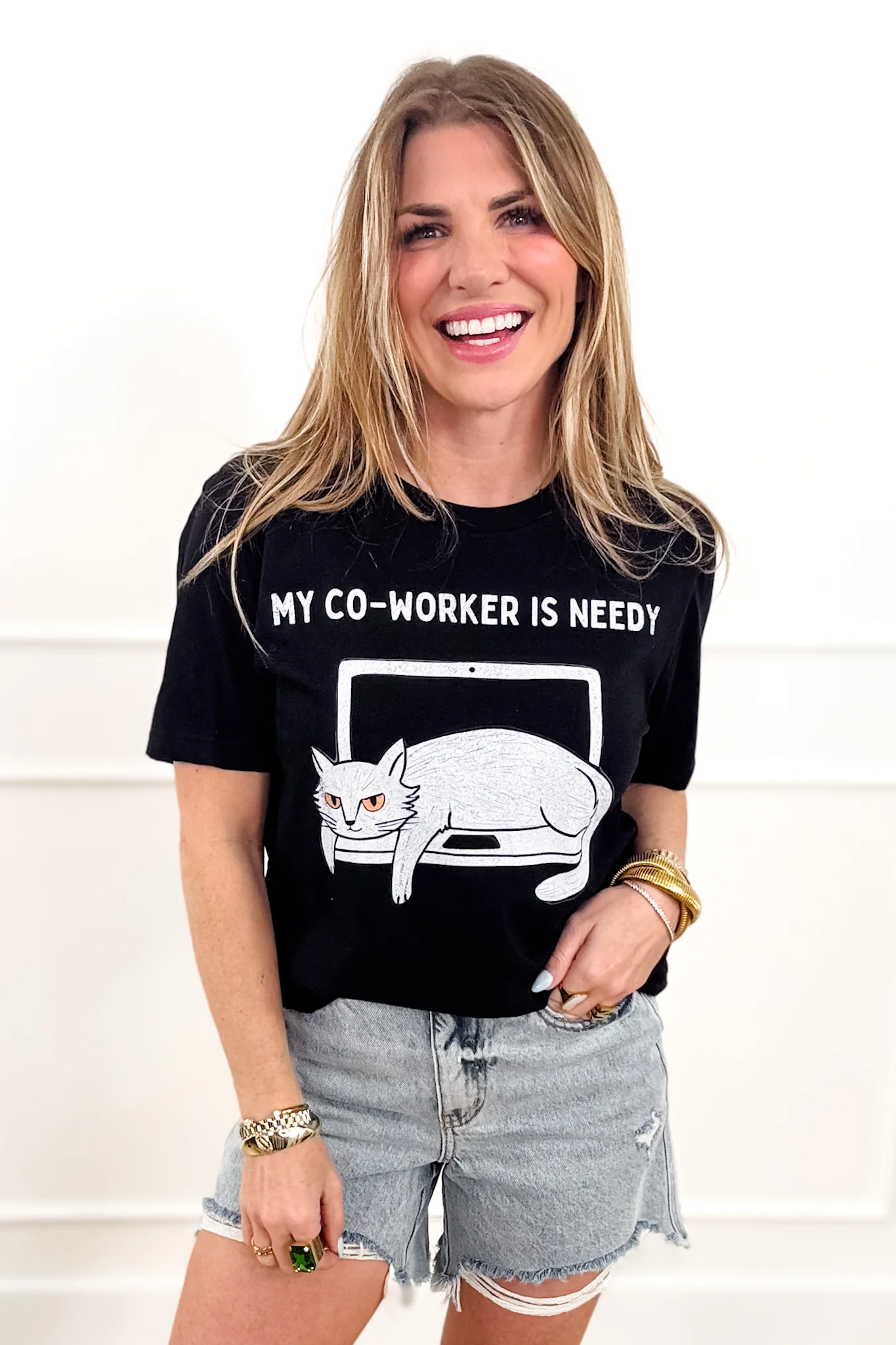 Plus/Reg Short Sleeve "My Co Worker Is Needy" Graphic Tee - Image 3