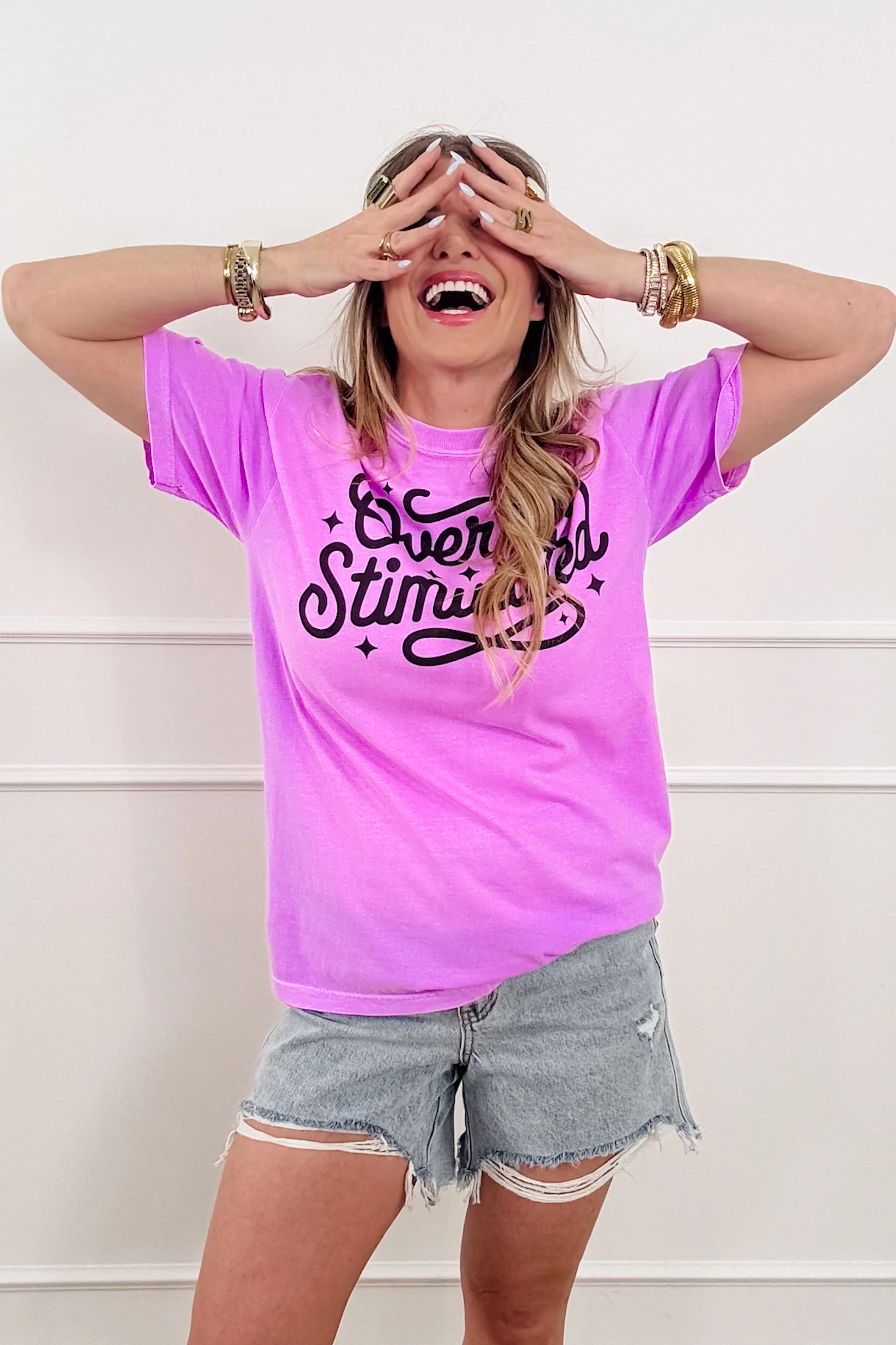 Plus/Reg Short Sleeve "Over Stimulated" Graphic Tee - Image 2