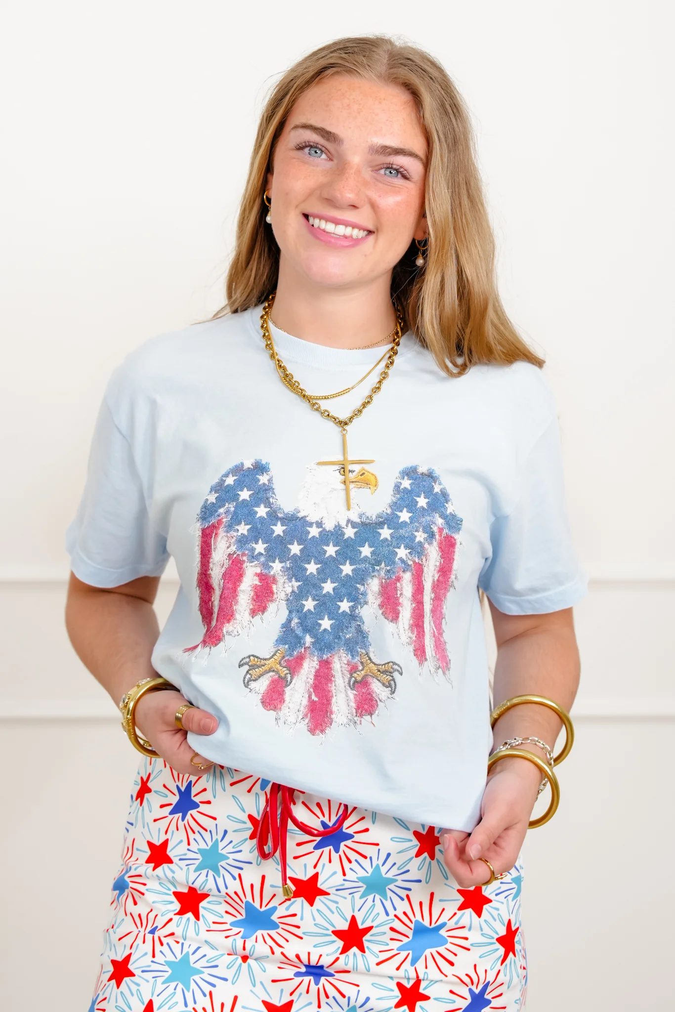 Plus/Reg Short Sleeve "Patched Eagle" Graphic Tee - Image 3
