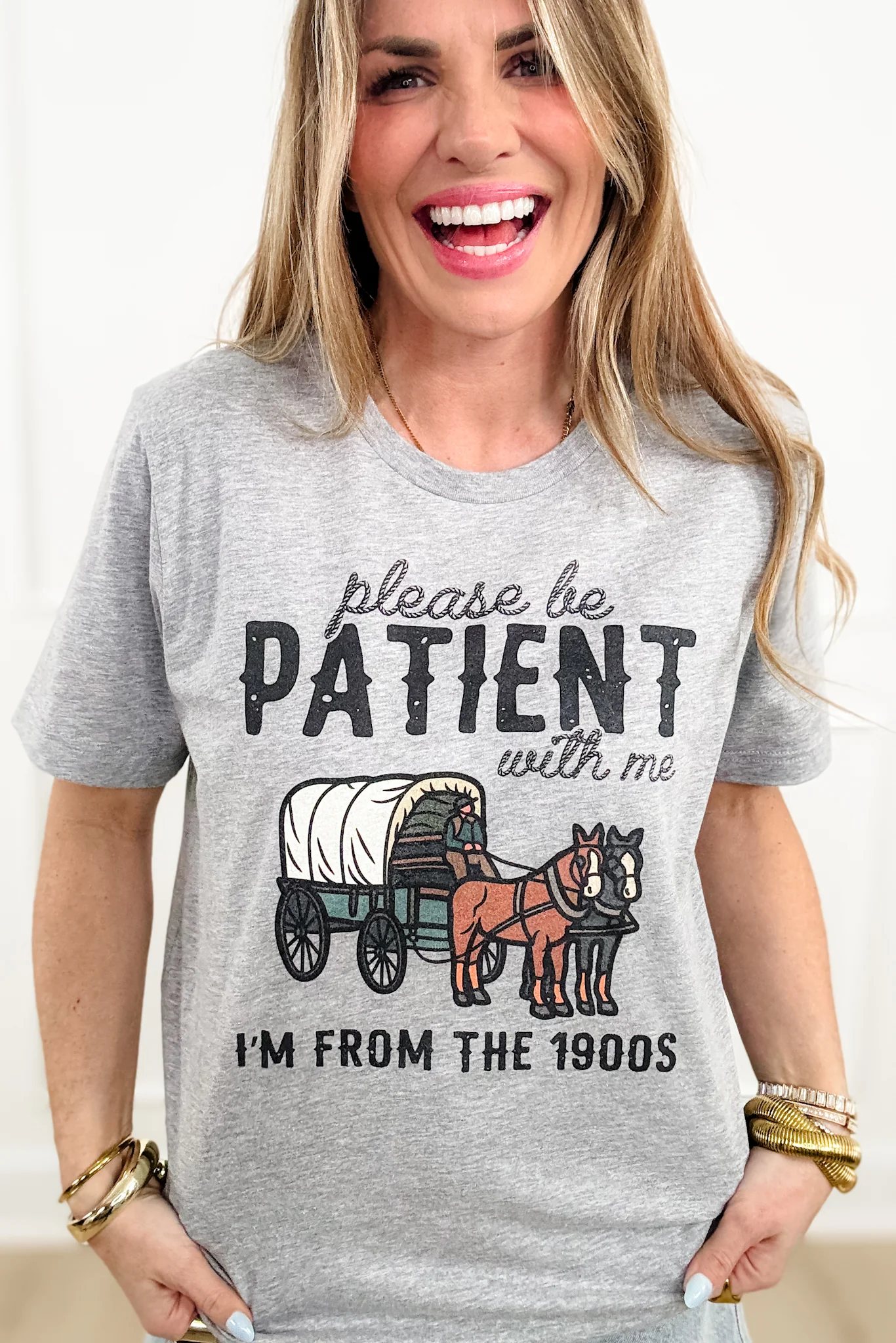 Plus/Reg Short Sleeve "Please Be Patient..." Graphic Tee - Image 2