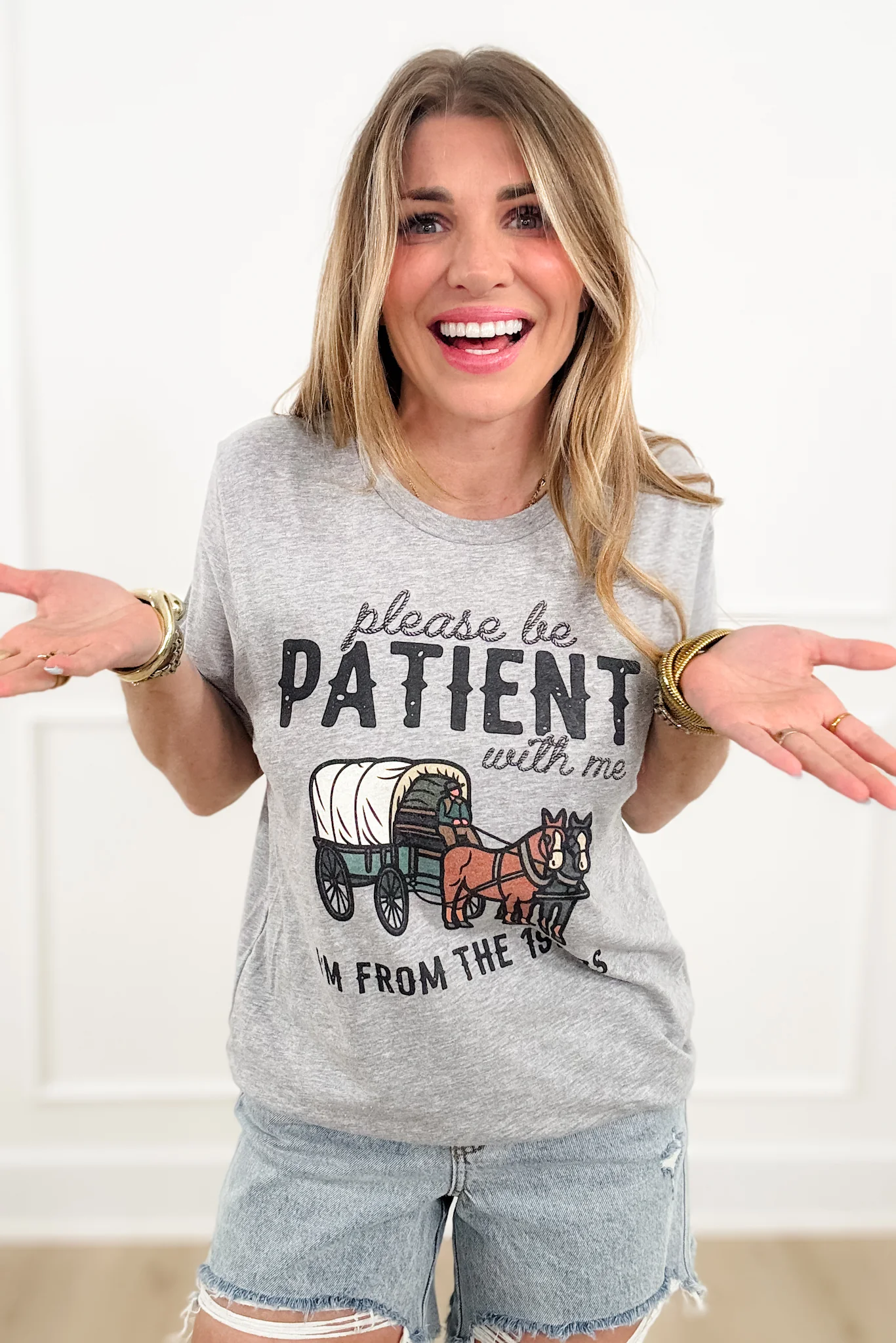 Plus/Reg Short Sleeve "Please Be Patient..." Graphic Tee - Image 3
