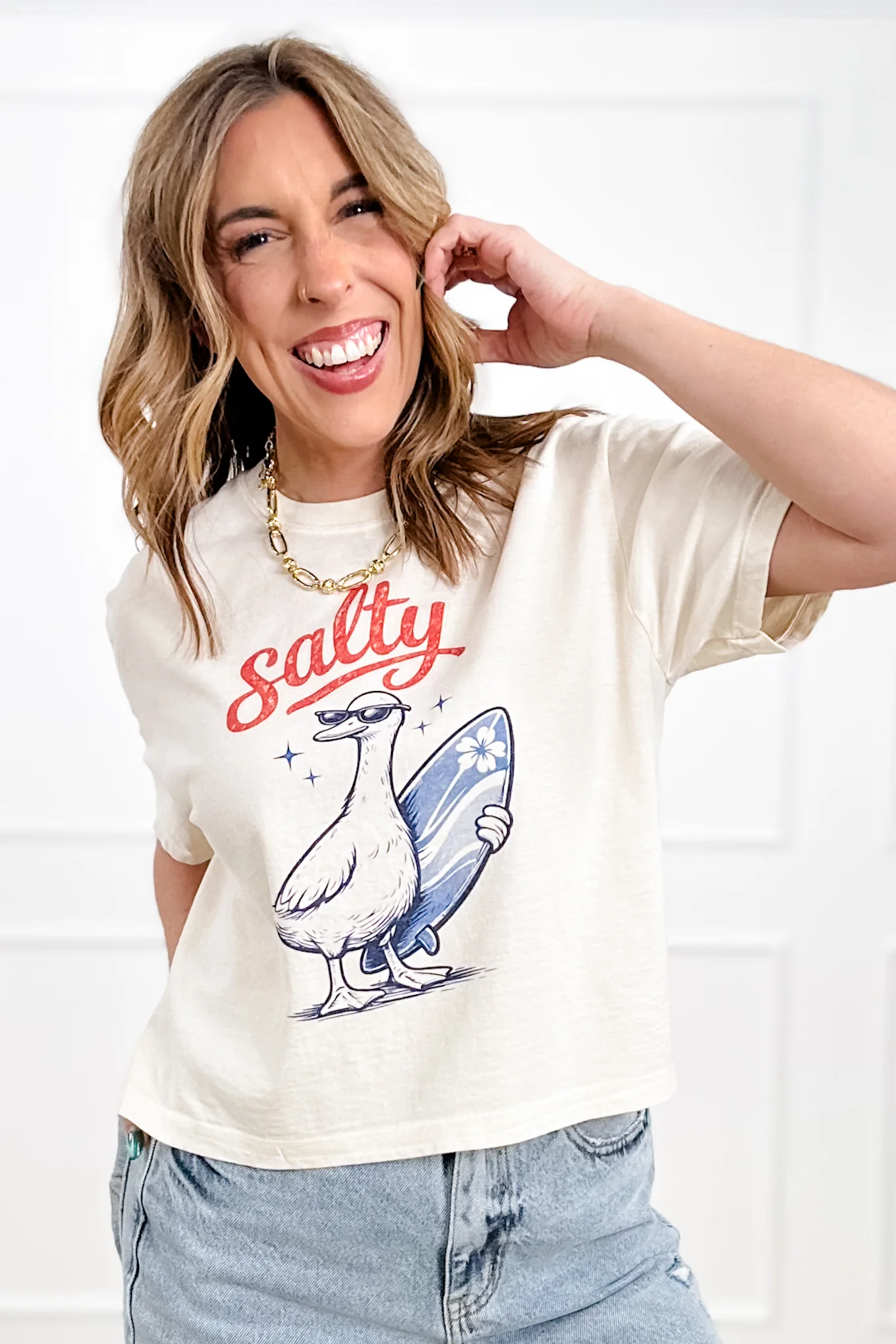 Plus/Reg Short Sleeve "Salty" Goose Graphic Tee - Image 3