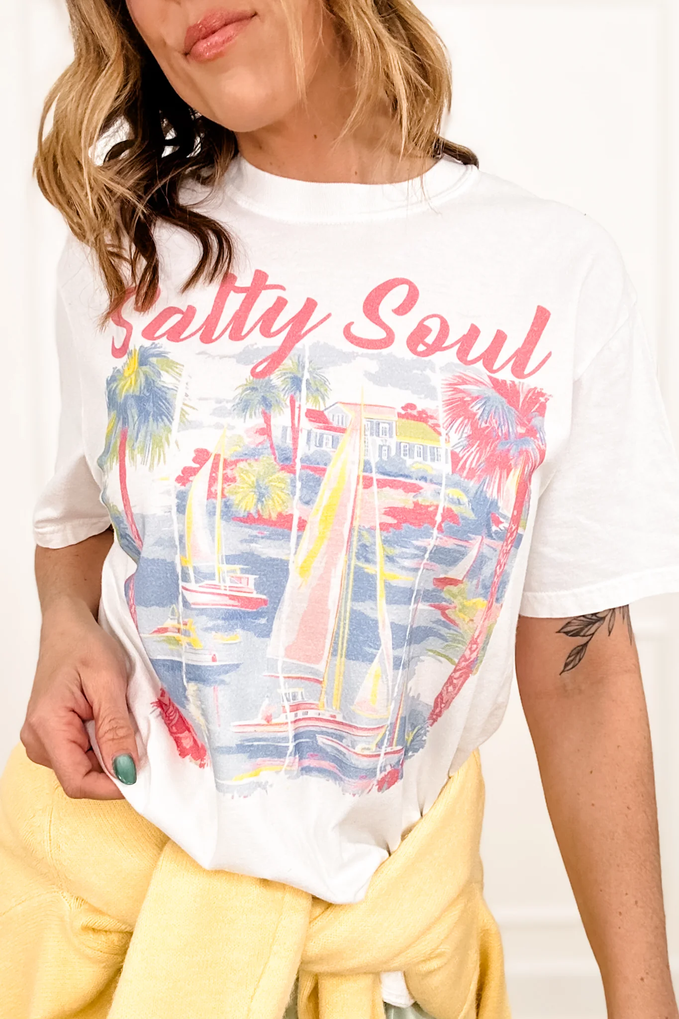 Plus/Reg Short Sleeve "Salty Soul" Graphic Tee - Image 3