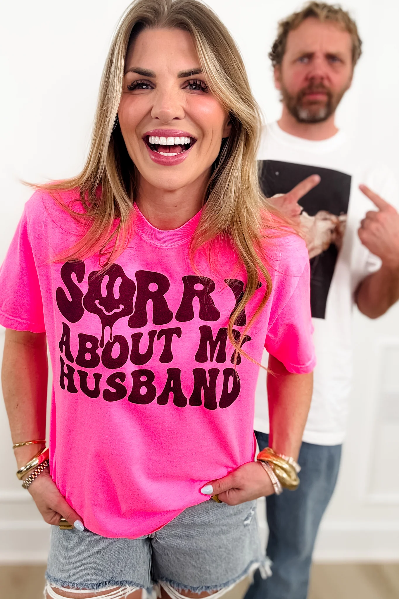 Plus/Reg Short Sleeve "Sorry About My Husband" Graphic Tee - Image 2