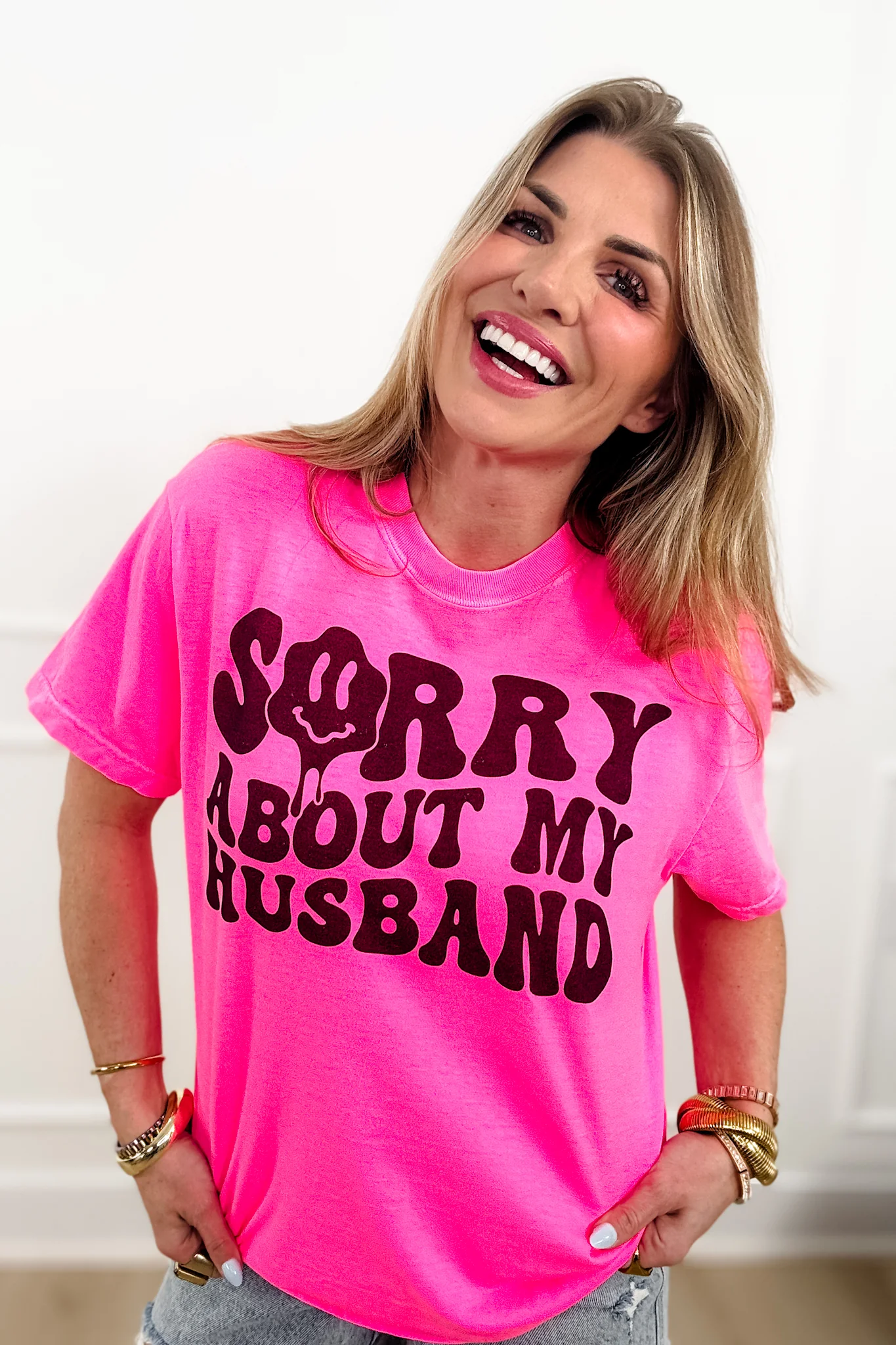 Plus/Reg Short Sleeve "Sorry About My Husband" Graphic Tee - Image 4