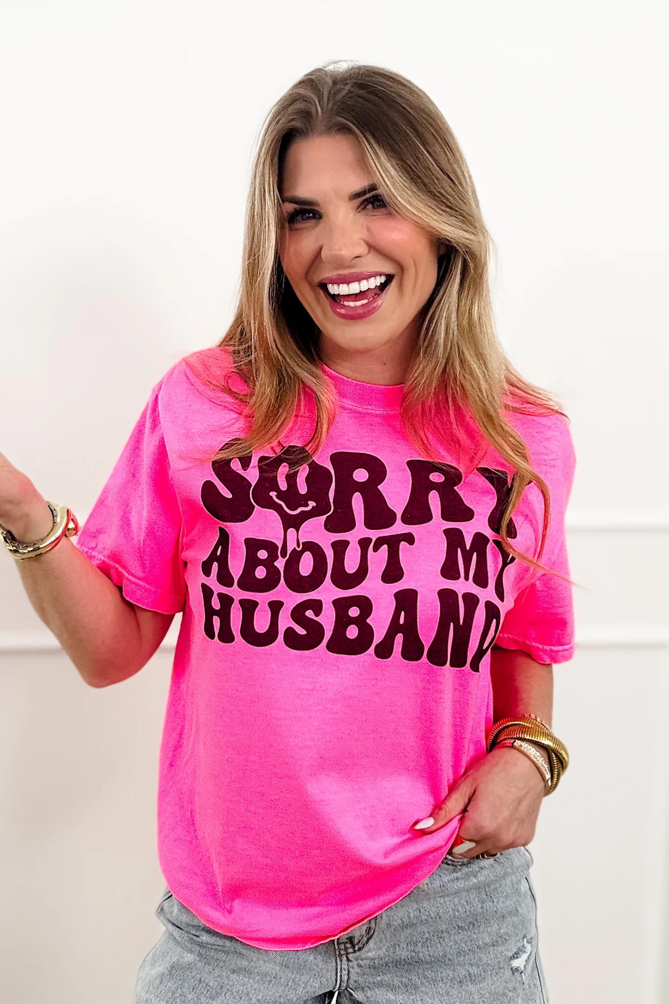 Plus/Reg Short Sleeve "Sorry About My Husband" Graphic Tee - Image 6