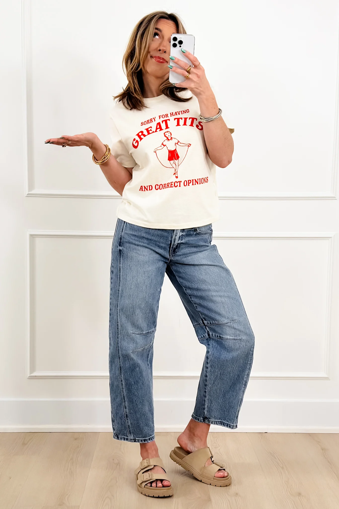 Plus/Reg Short Sleeve "Sorry For Having Great Tits" Graphic Tee - Image 3