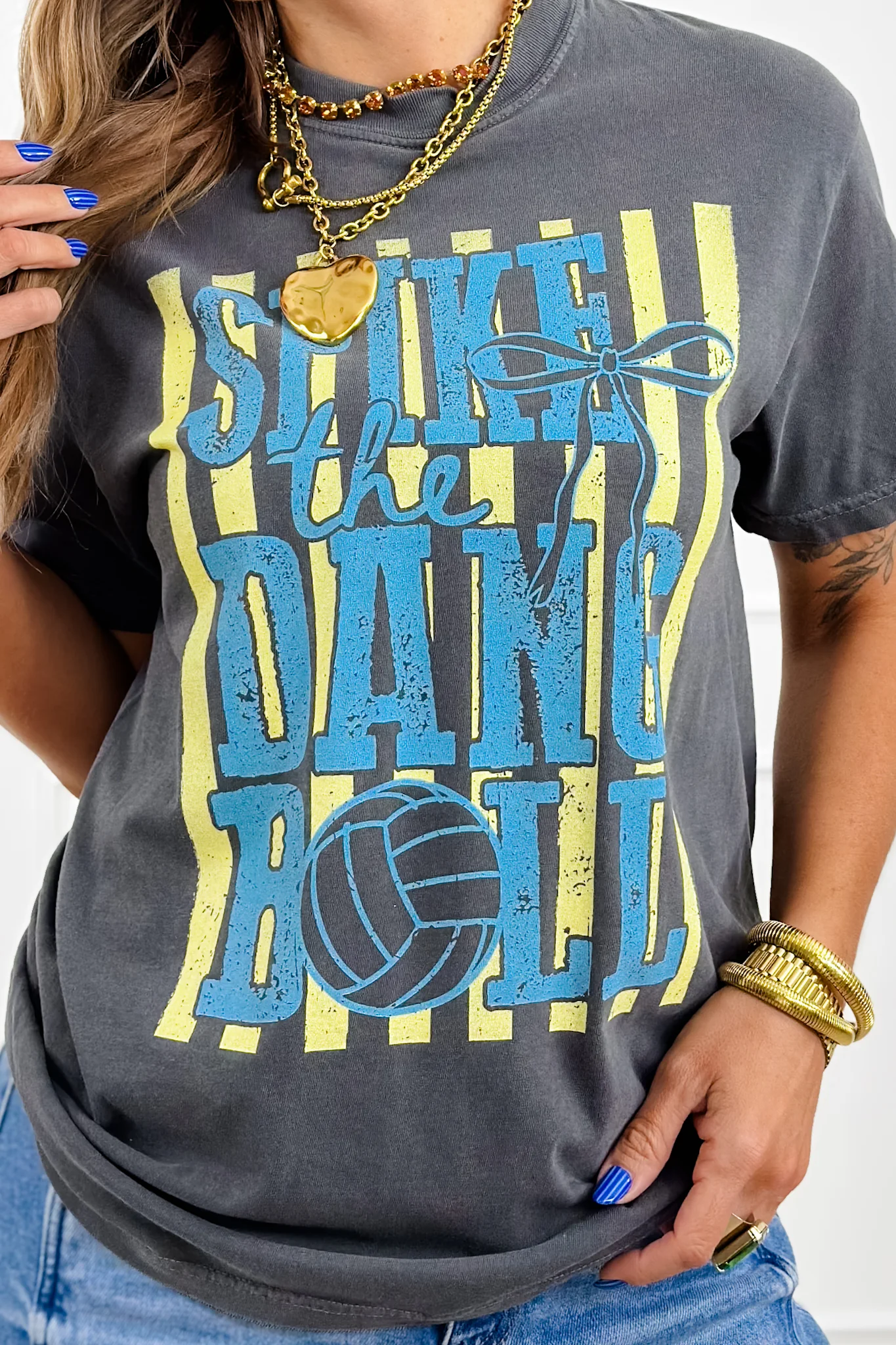 Plus/Reg Short Sleeve "Spike The Dang Ball" Volleyball Graphic Tee - Image 2