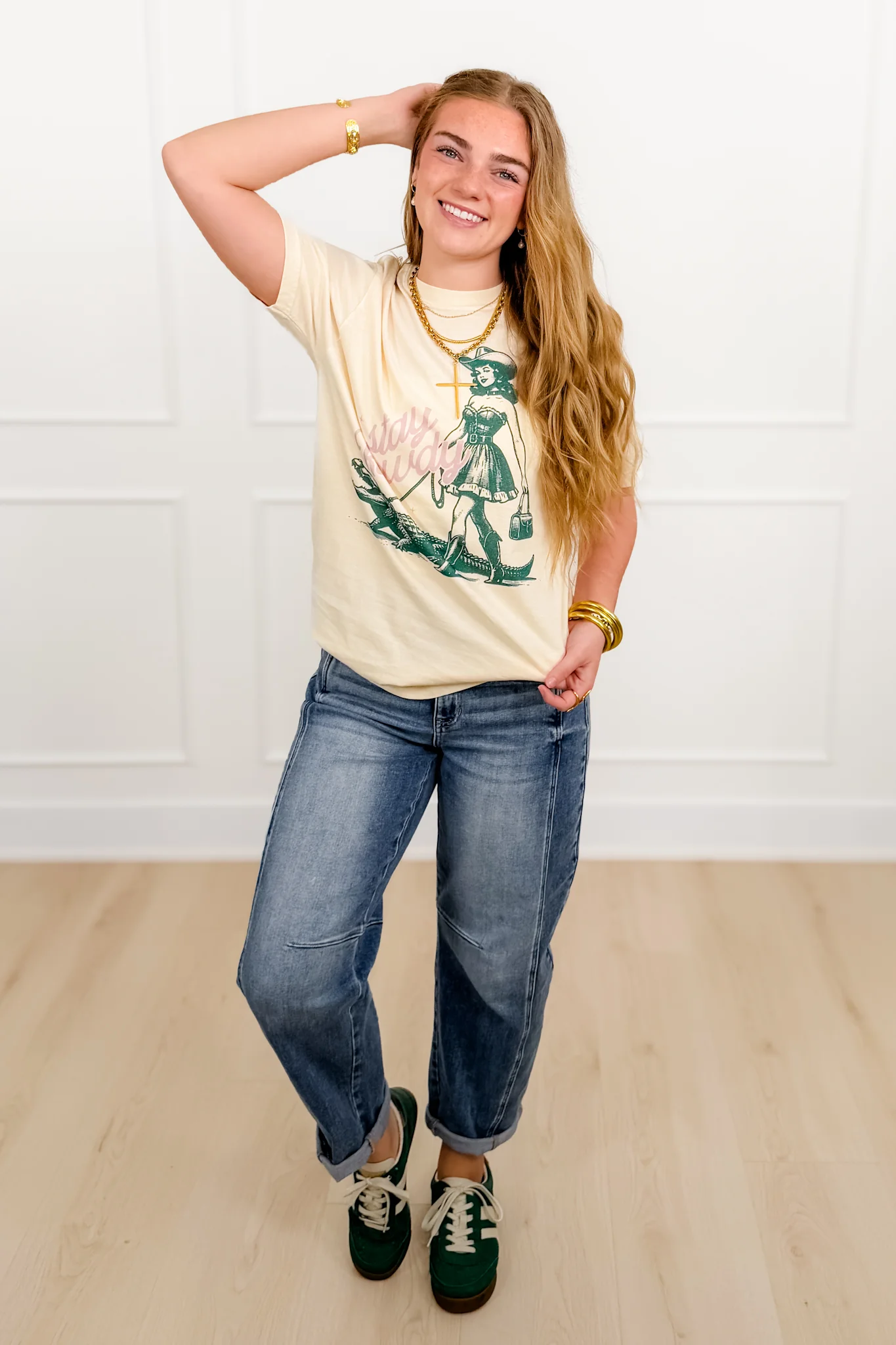 Plus/Reg Short Sleeve " Stay Rowdy" Graphic Tee - Image 2