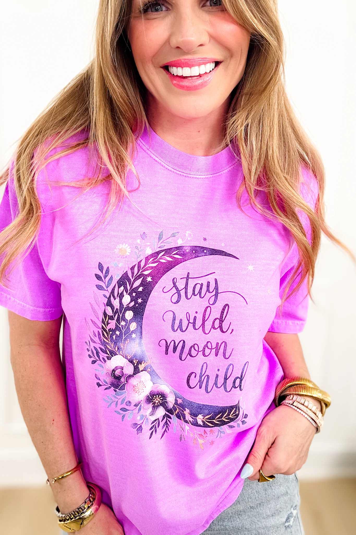 Plus/Reg Short Sleeve "Stay Wild Moon Child" Graphic Tee - Image 2