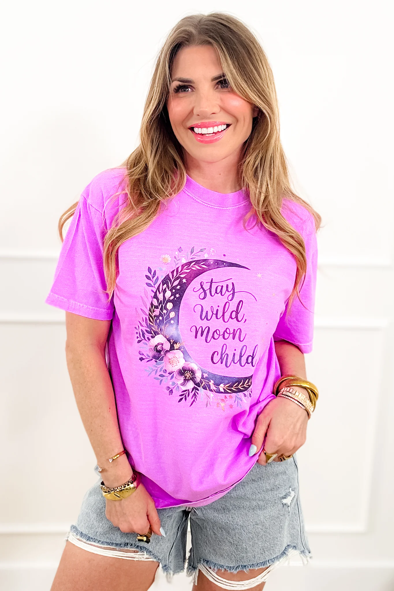 Plus/Reg Short Sleeve "Stay Wild Moon Child" Graphic Tee - Image 3