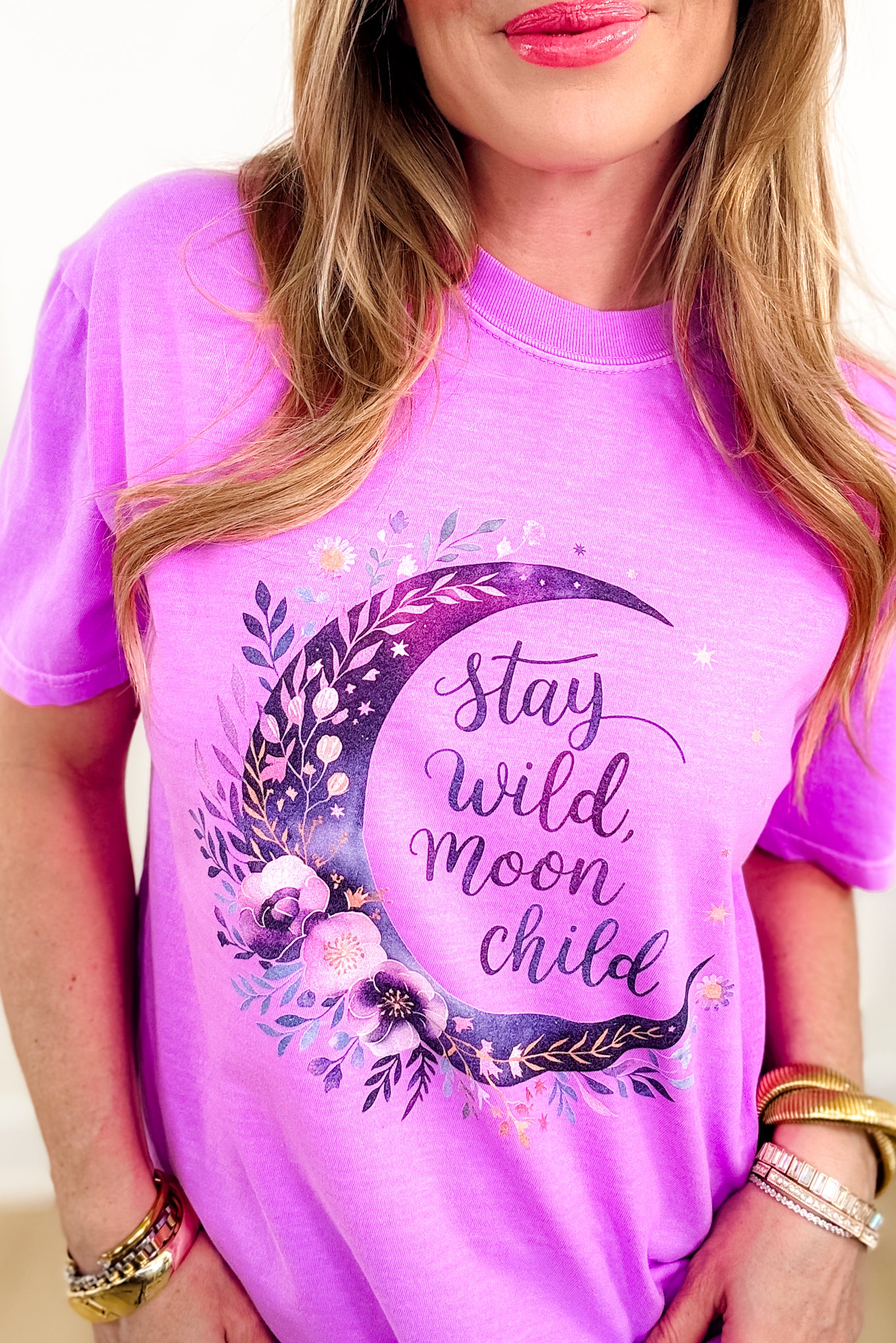 Plus/Reg Short Sleeve "Stay Wild Moon Child" Graphic Tee - Image 5