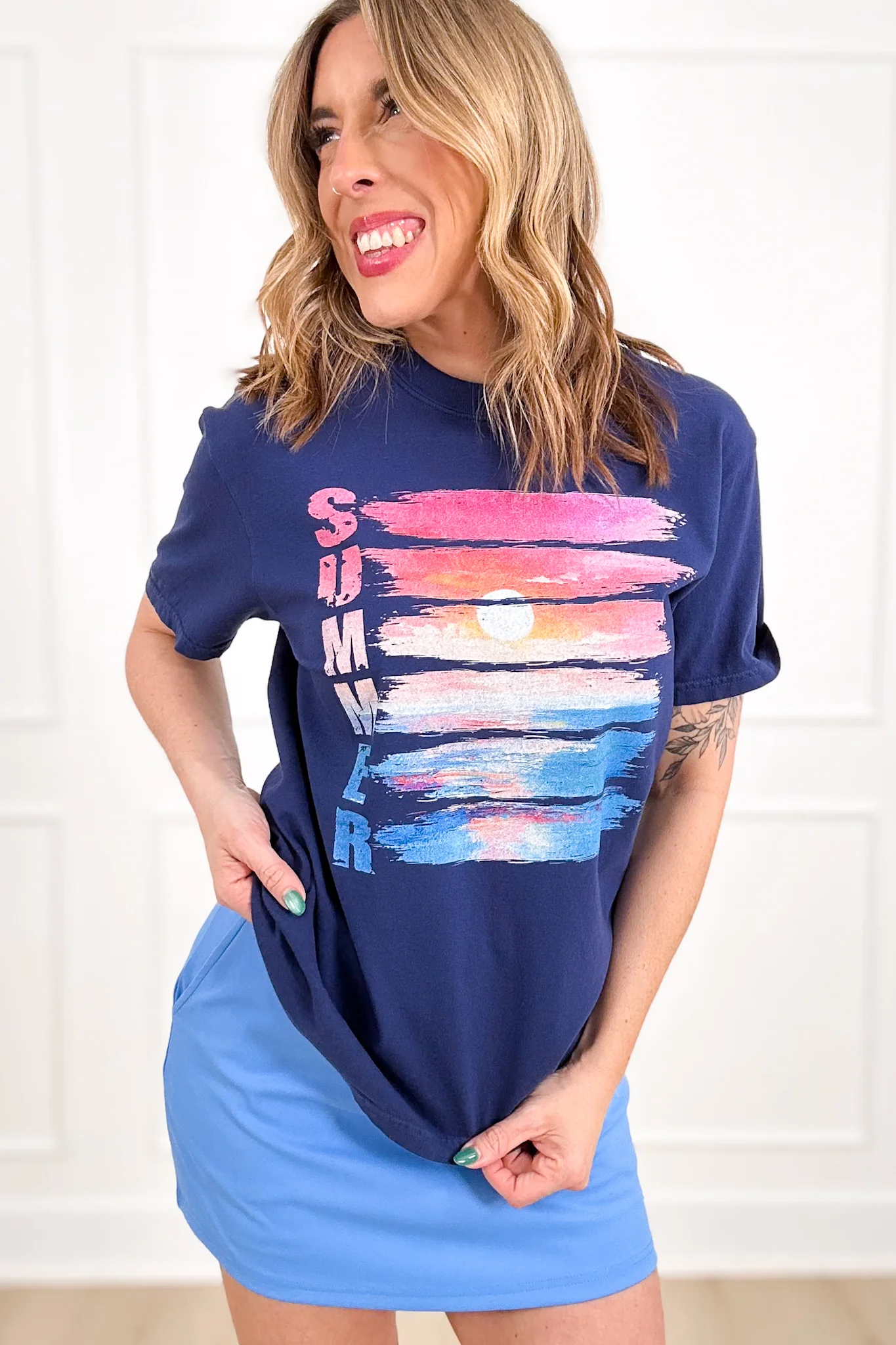 Plus/Reg Short Sleeve "Summer" Graphic Tee - Image 3