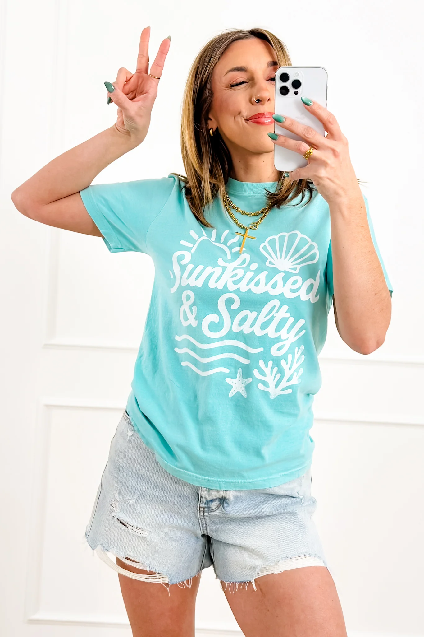 Plus/Reg Short Sleeve "Sunkissed & Salty" Graphic Tee - Image 2