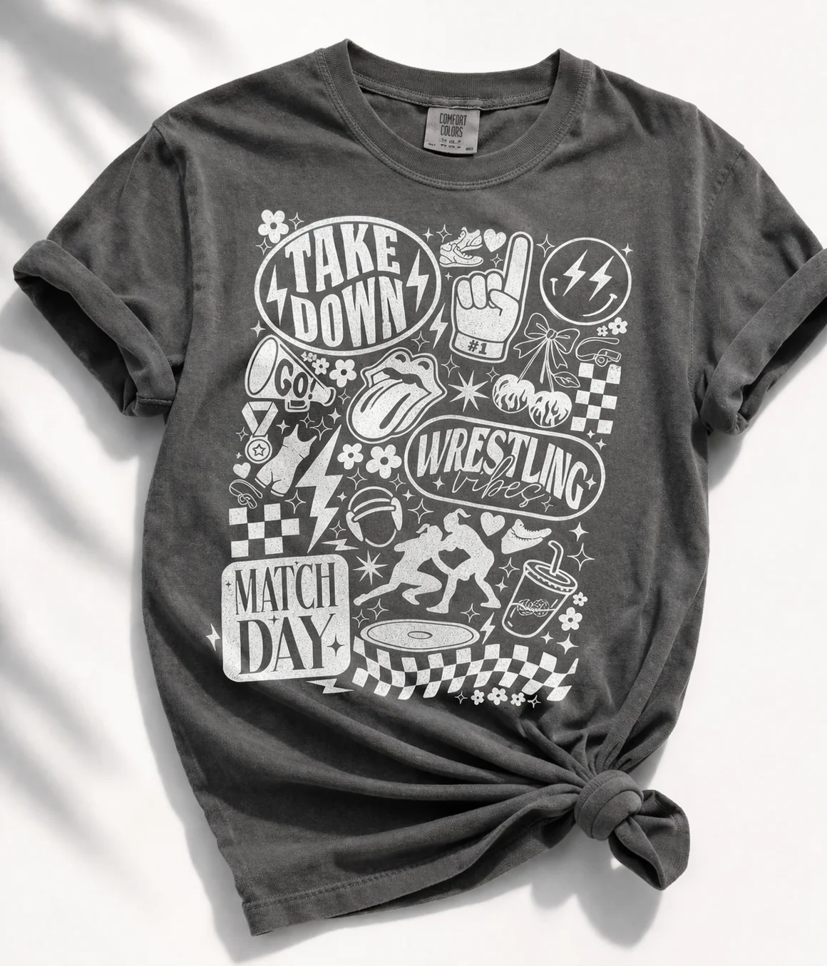 Plus/Reg Short Sleeve Wrestling “Take Down" Graphic Tee