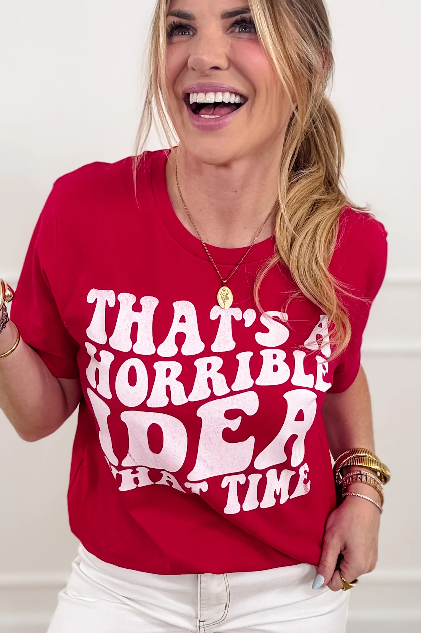 Plus/Reg Short Sleeve "That's a Horrible Idea What Time" Graphic Tee - Image 3