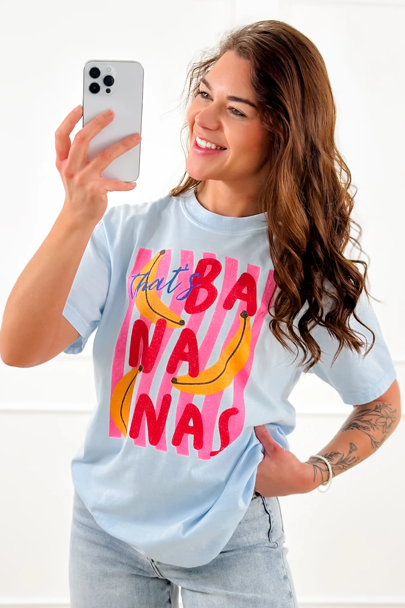 Plus/Reg Short Sleeve "That's Bananas" Graphic Tee - Image 3