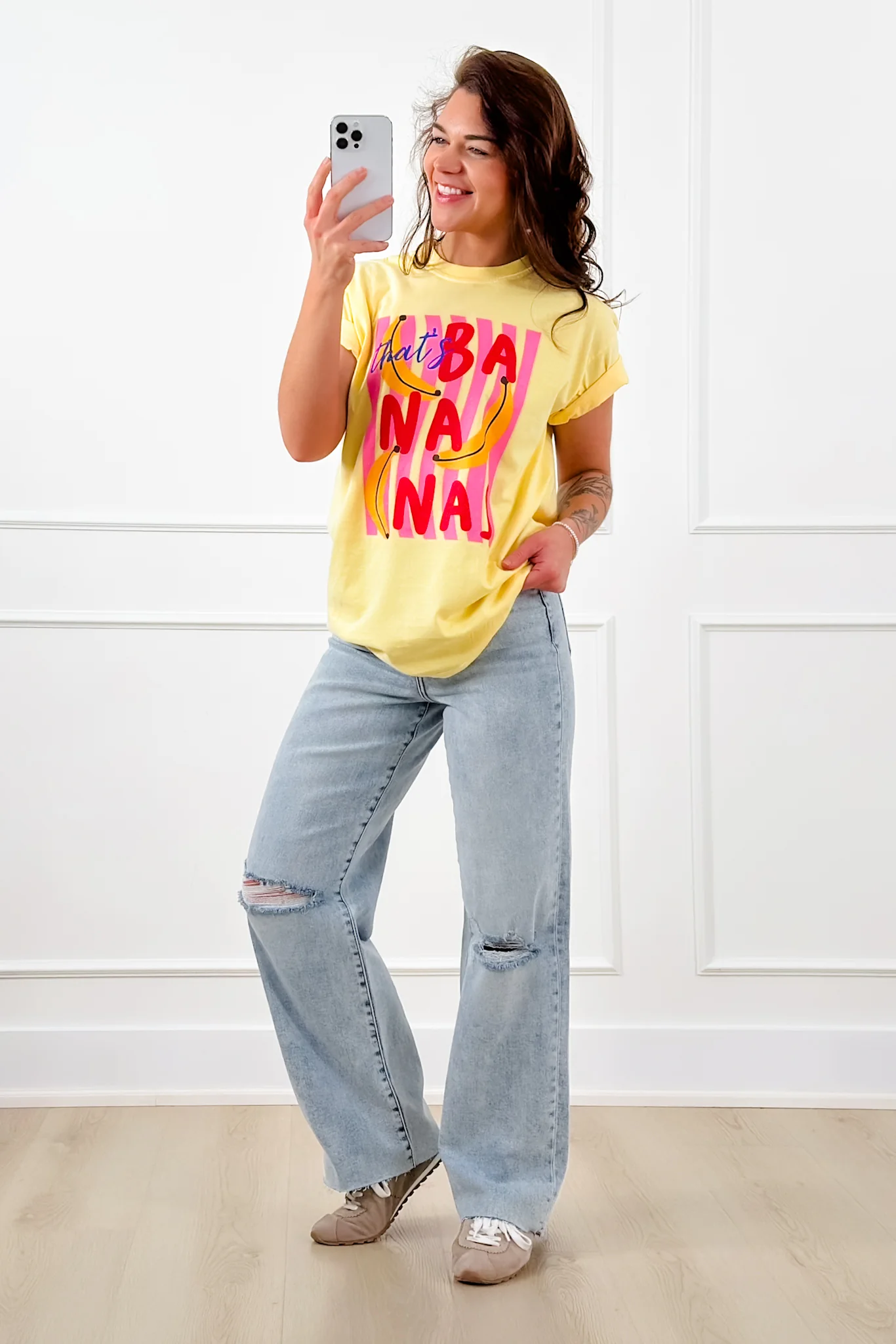 Plus/Reg Short Sleeve "That's Bananas" Graphic Tee - Image 4