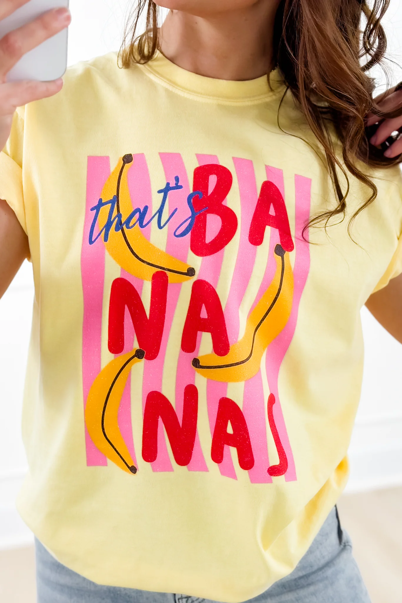 Plus/Reg Short Sleeve "That's Bananas" Graphic Tee - Image 5