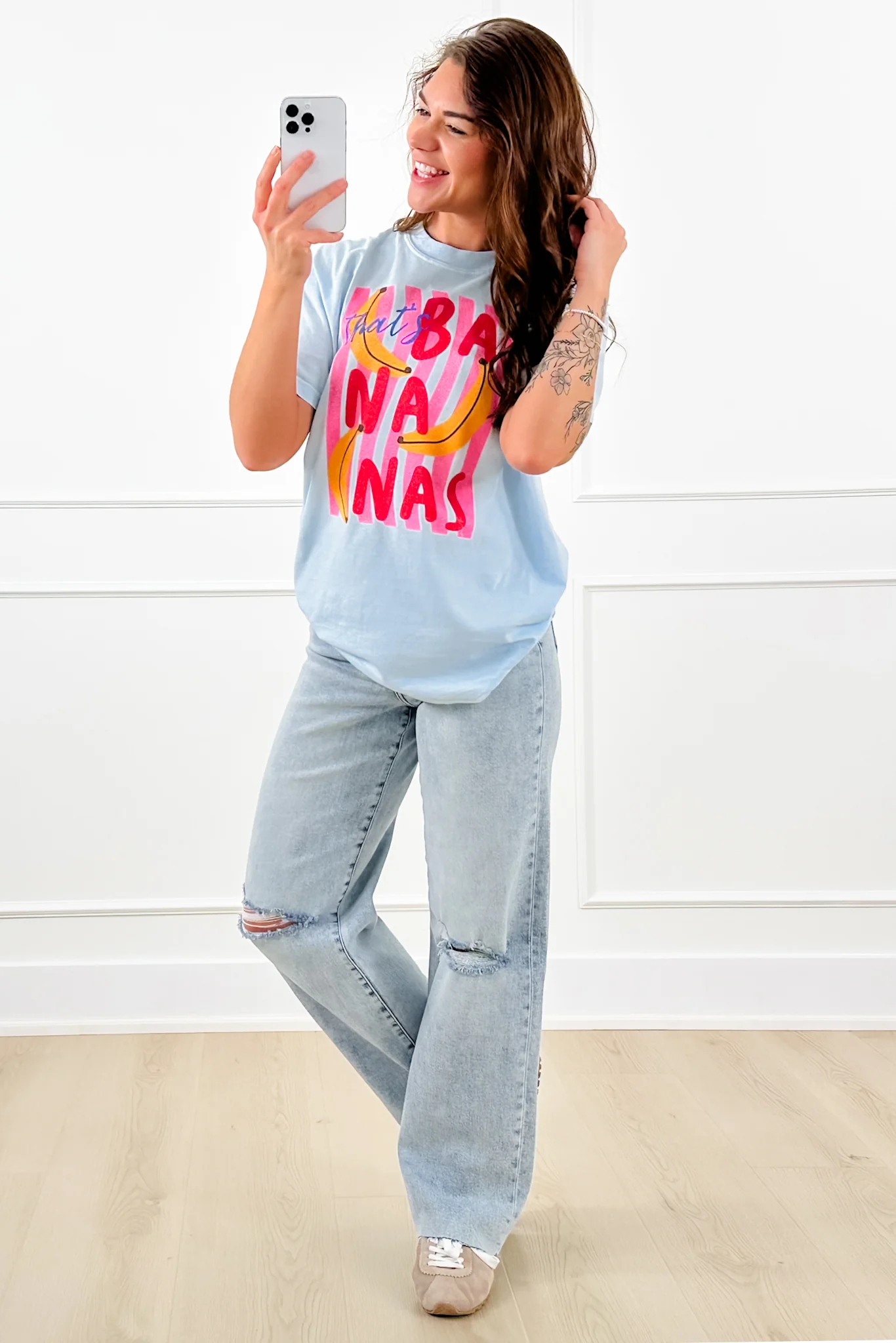 Plus/Reg Short Sleeve "That's Bananas" Graphic Tee - Image 6