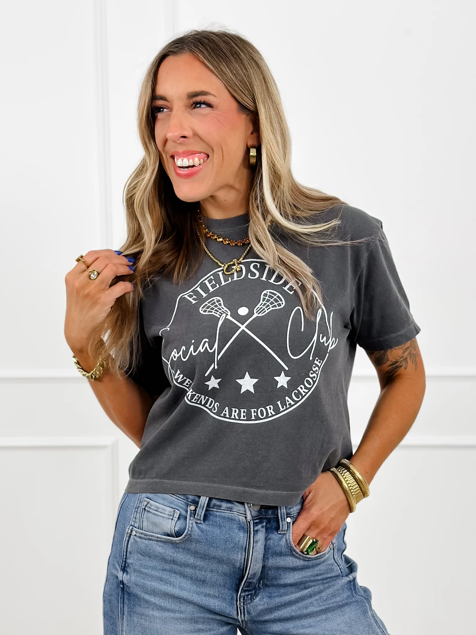 Plus/Reg Short Sleeve "Weekends Are For Lacrosse" Graphic Tee - Image 3