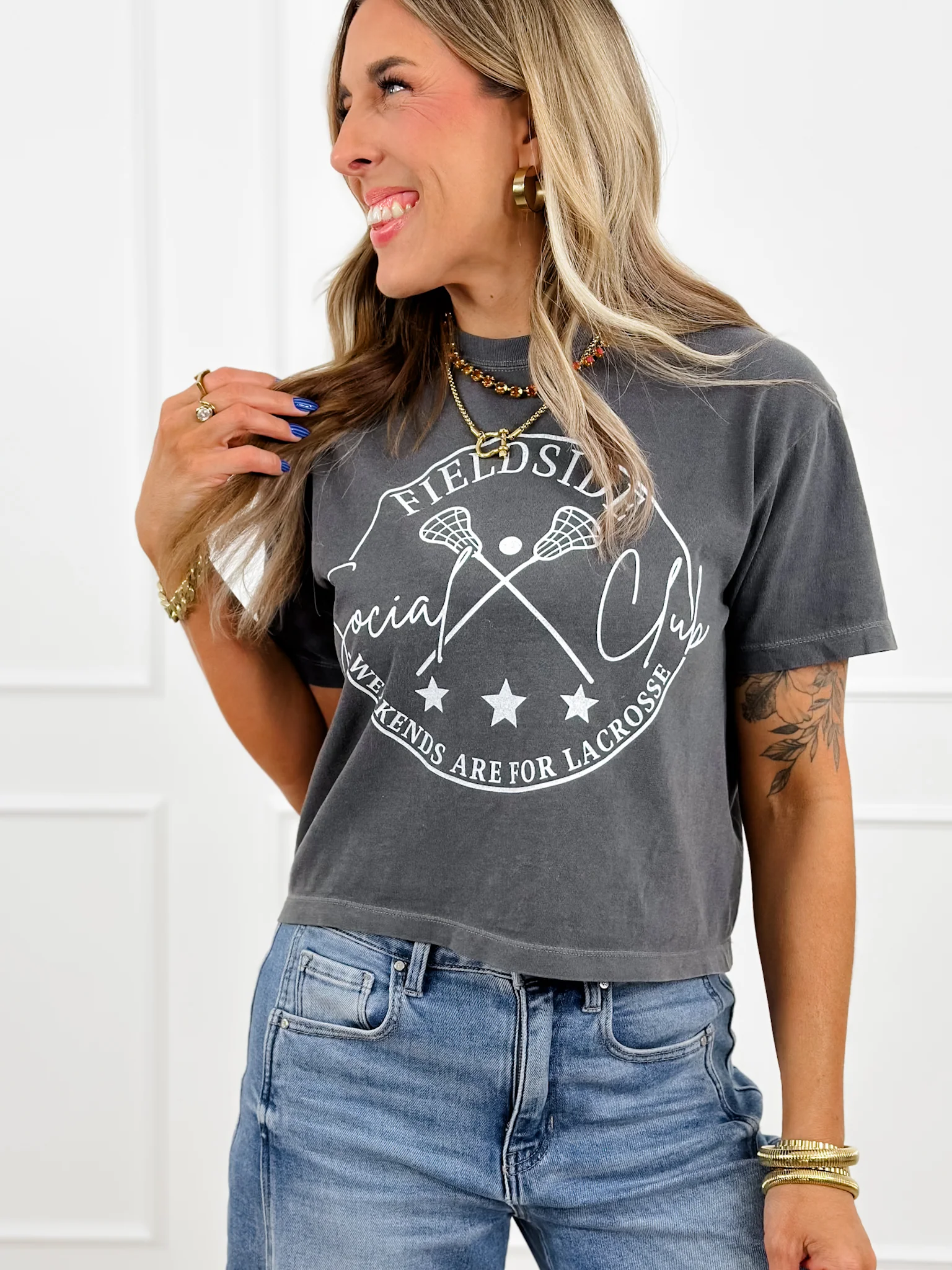 Plus/Reg Short Sleeve "Weekends Are For Lacrosse" Graphic Tee - Image 4