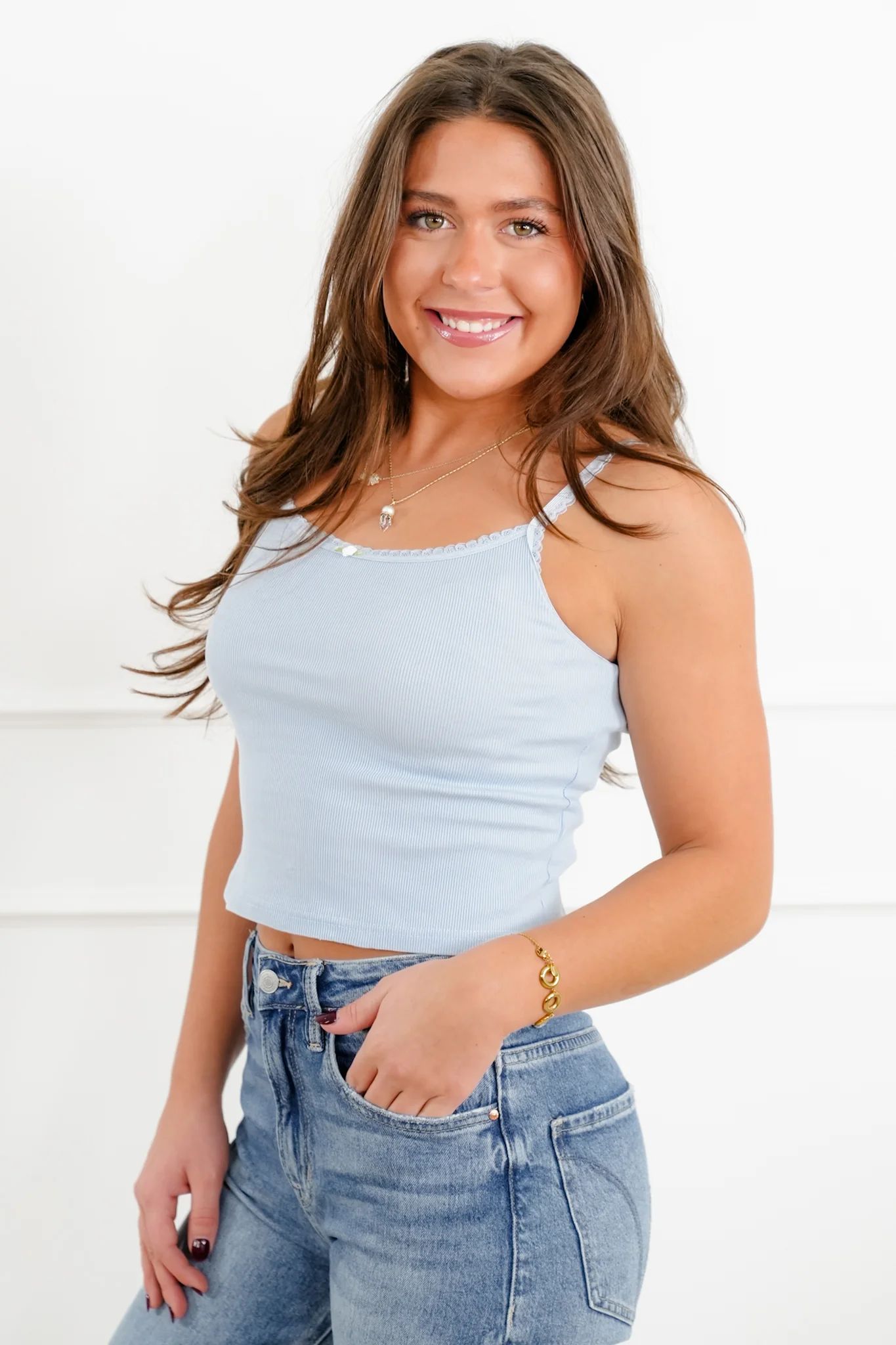 Plus/Reg Solid Sleeveless Cami Tank Top - Image 6
