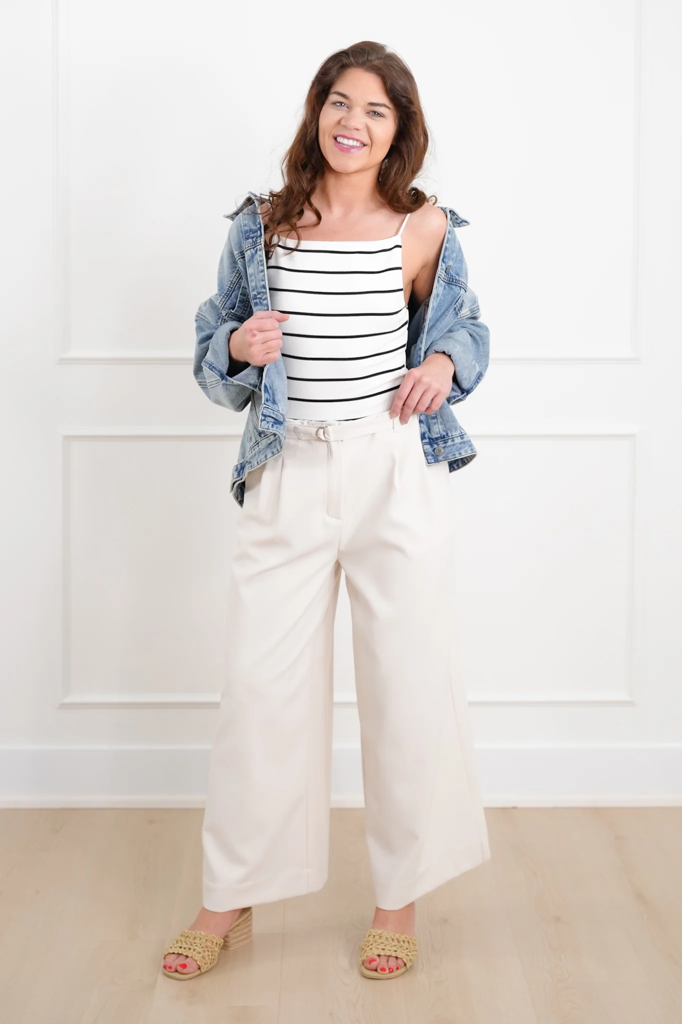 Plus/Reg Stripe Print Sleeveless Tank Top - Image 3