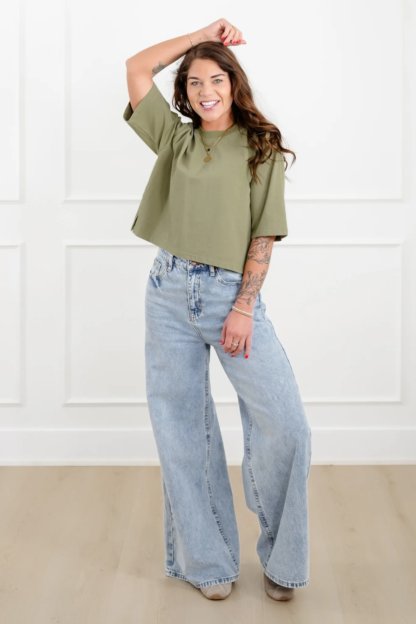 Plus/Reg "The Marlow" Nico Threads Short Sleeve Crew Neck Top - Image 3