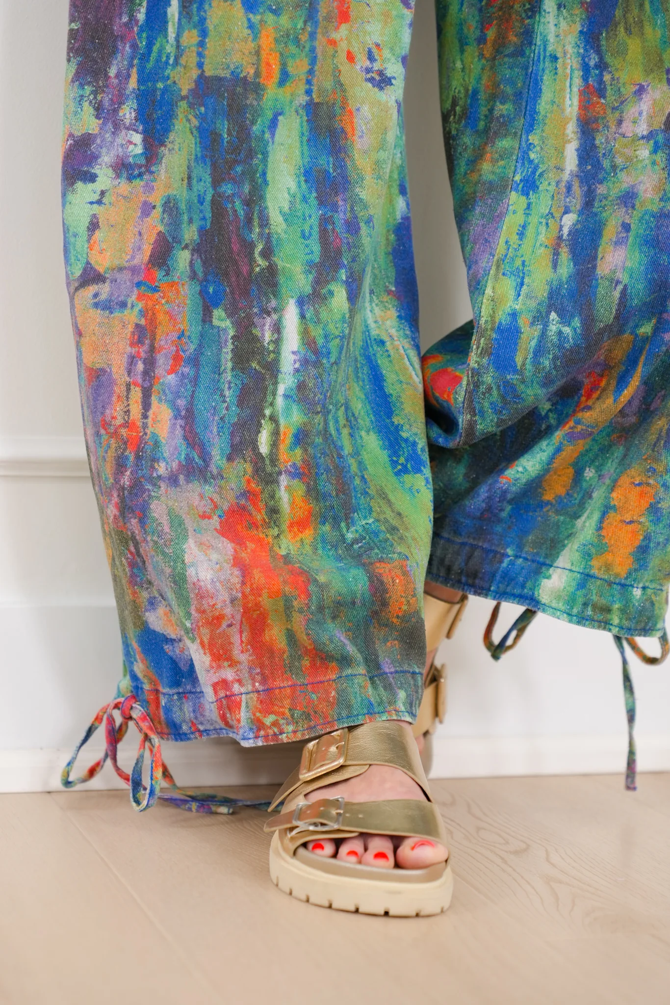 Restock! Plus/Reg Wash Painted High Waist Wide Leg Pants - Image 6