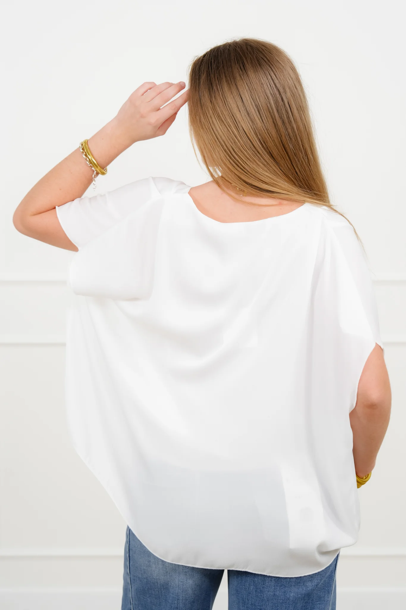 Plus/Reg White Short Sleeve Round Neck Top - Image 6
