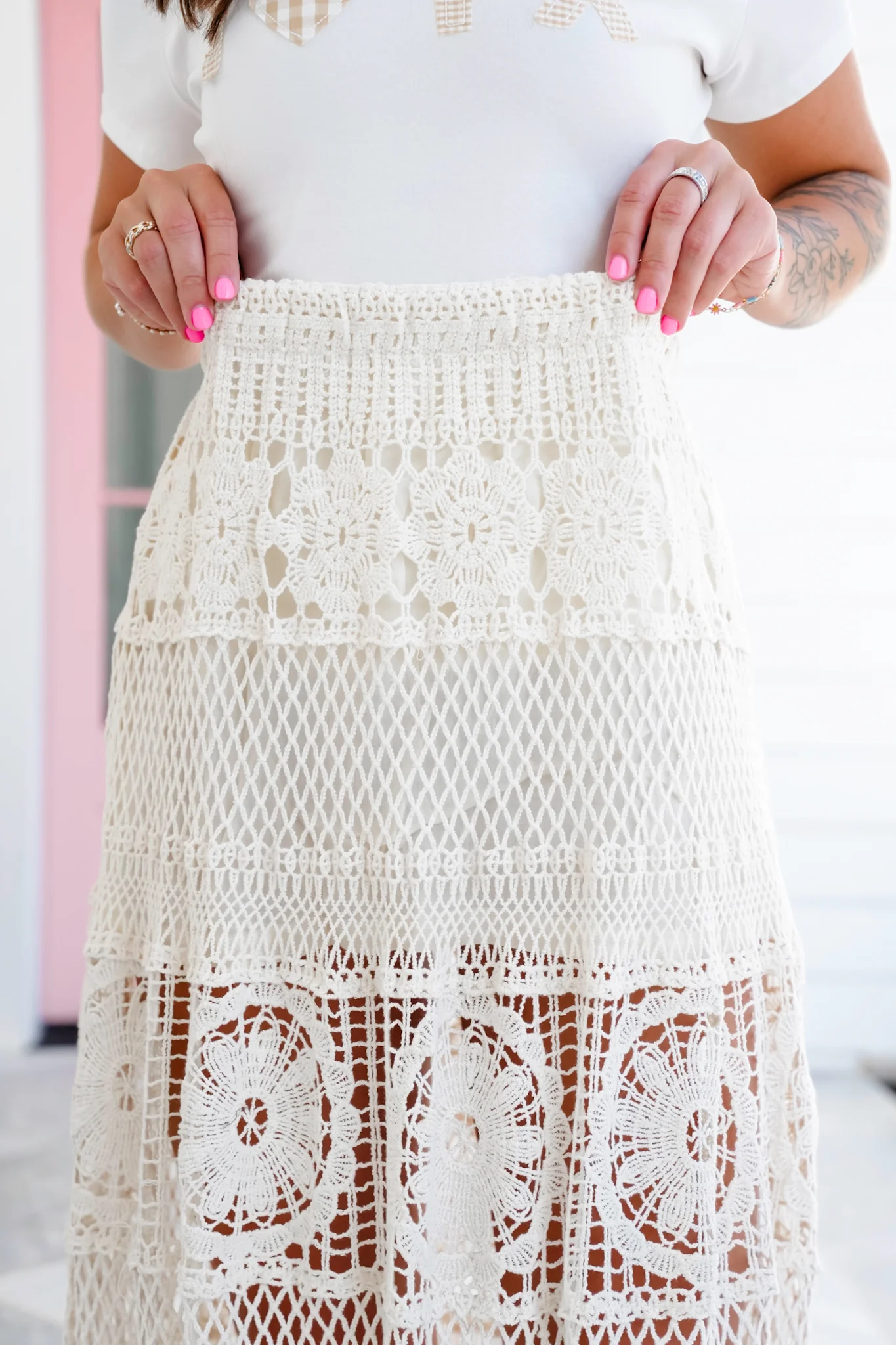 POL Crochet Elastic Waist Skirt - Image 5