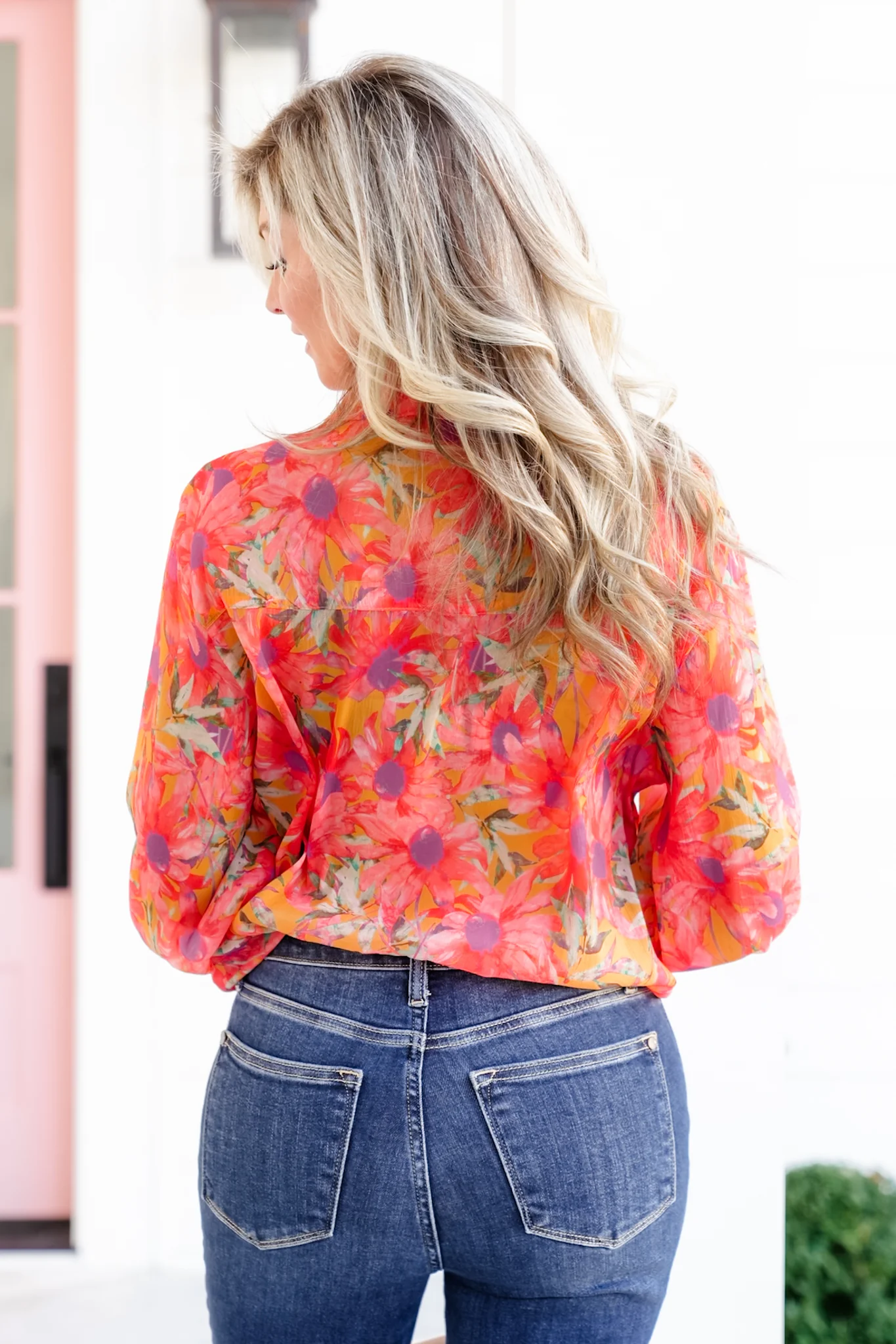 POL Floral Long Sleeve Button Up Blouse - Image 4