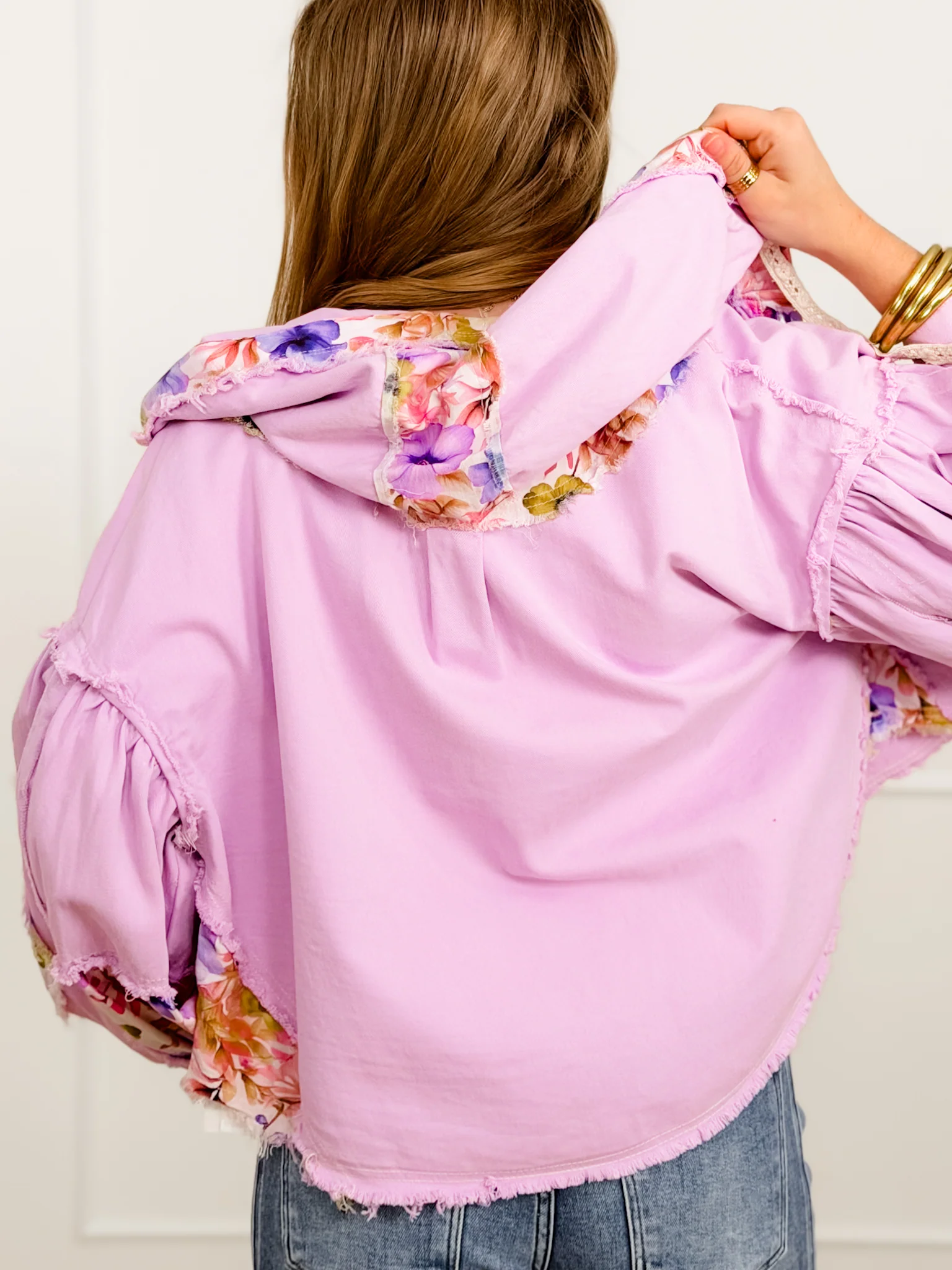 POL Floral Print Long Sleeve Button Up Shacket - Image 6