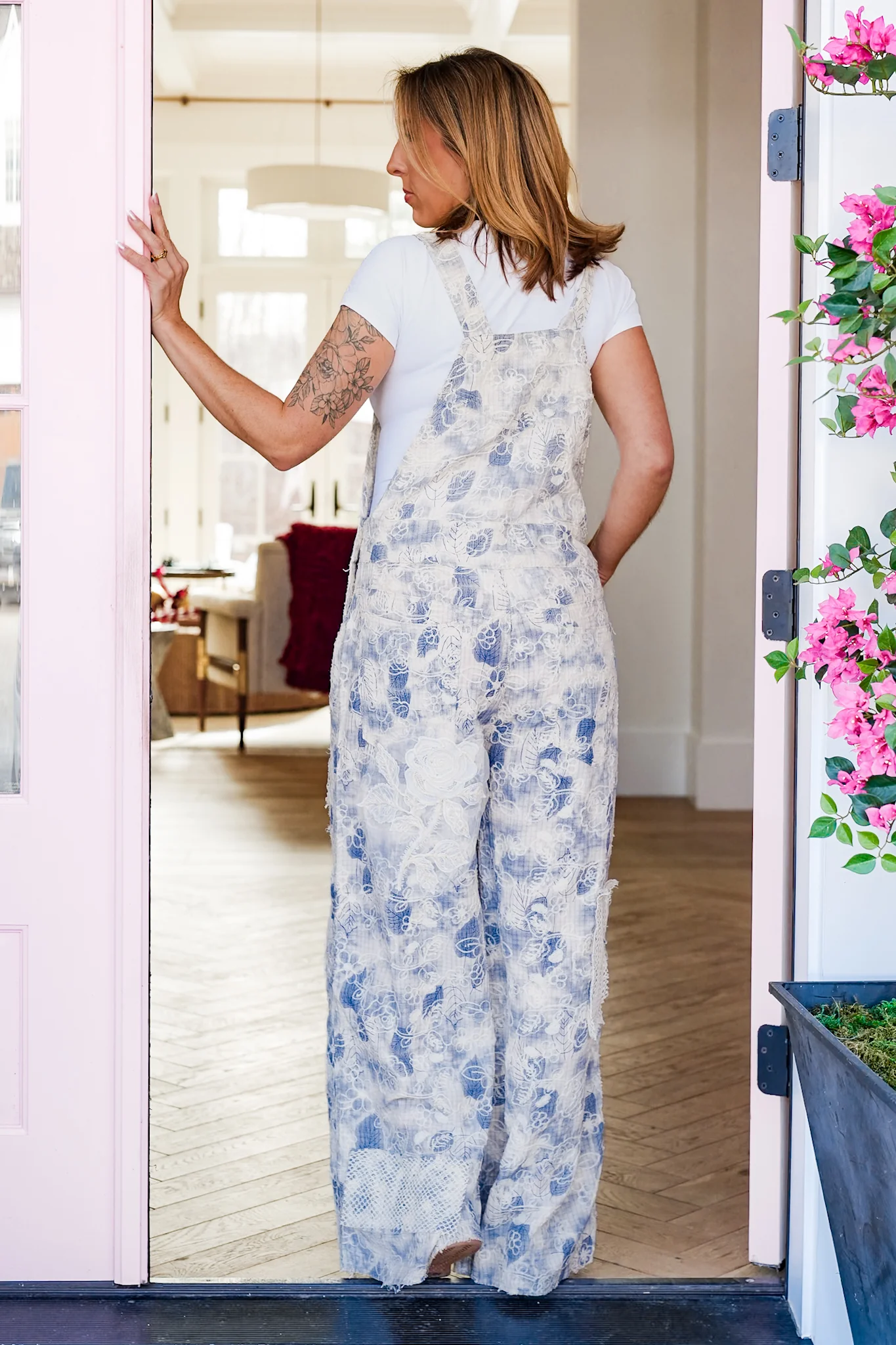 POL Floral Print Wide Leg Overalls - Image 7