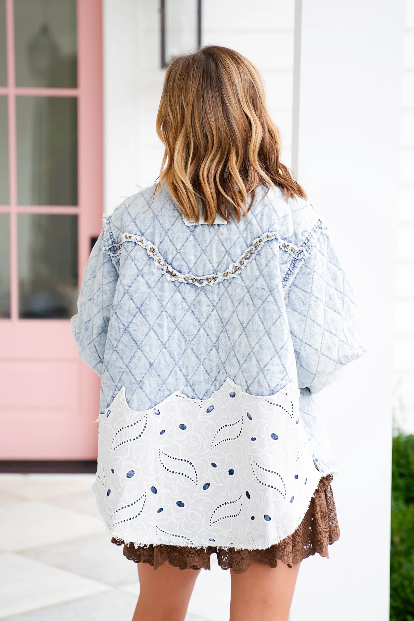 POL Light Wash Long Sleeve Button Up Jacket - Image 6