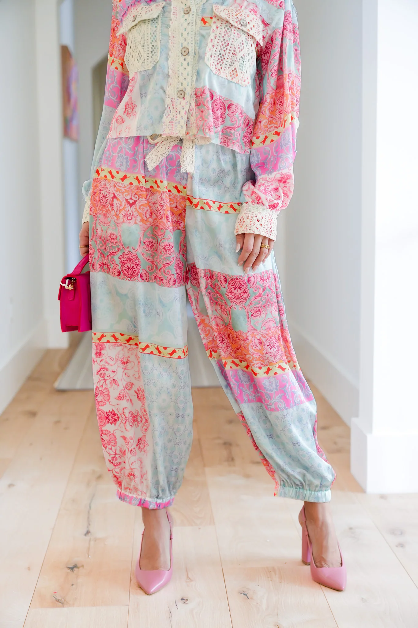 POL Multi Print Elastic Waist Relaxed Joggers - Image 3